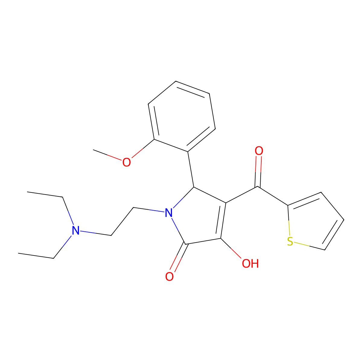 1-[2-(Diethylamino)ethyl]-3-hydroxy-5-(2-methoxyphenyl)-4-(2-thienylcarbonyl)-3-pyrrolin-2-one molecular structure, CAS 615272-70-3