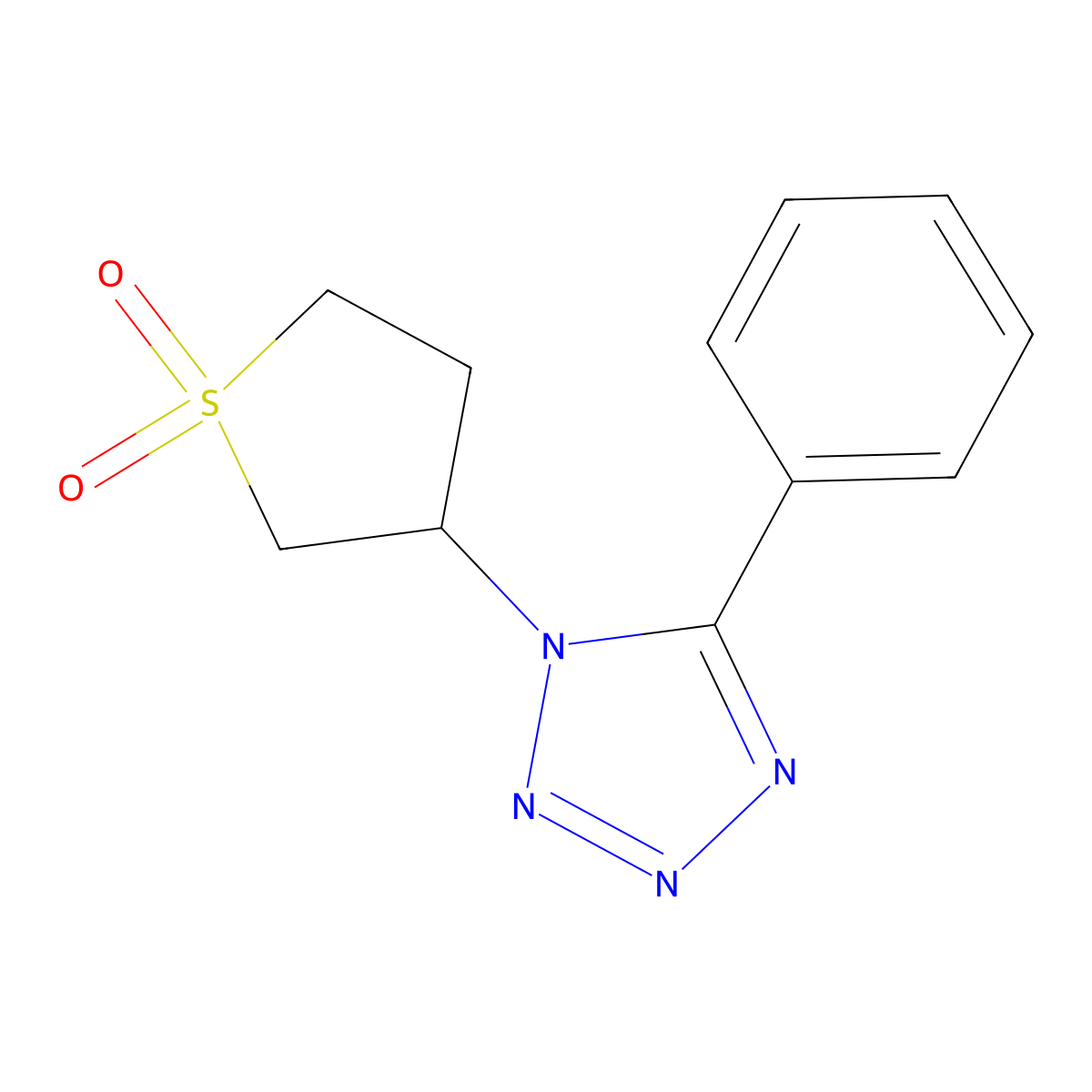 3-(5-Phenyl-1,2,3,4-tetraazolyl)thiolane-1,1-dione molecular structure, CAS 615273-69-3
