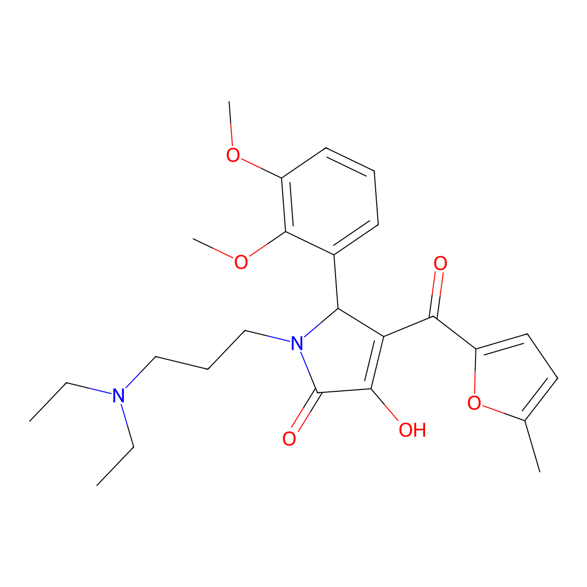 1-[3-(Diethylamino)propyl]-5-(2,3-dimethoxyphenyl)-3-hydroxy-4-[(5-methyl(2-fu ryl))carbonyl]-3-pyrrolin-2-one molecular structure, CAS 615274-82-3