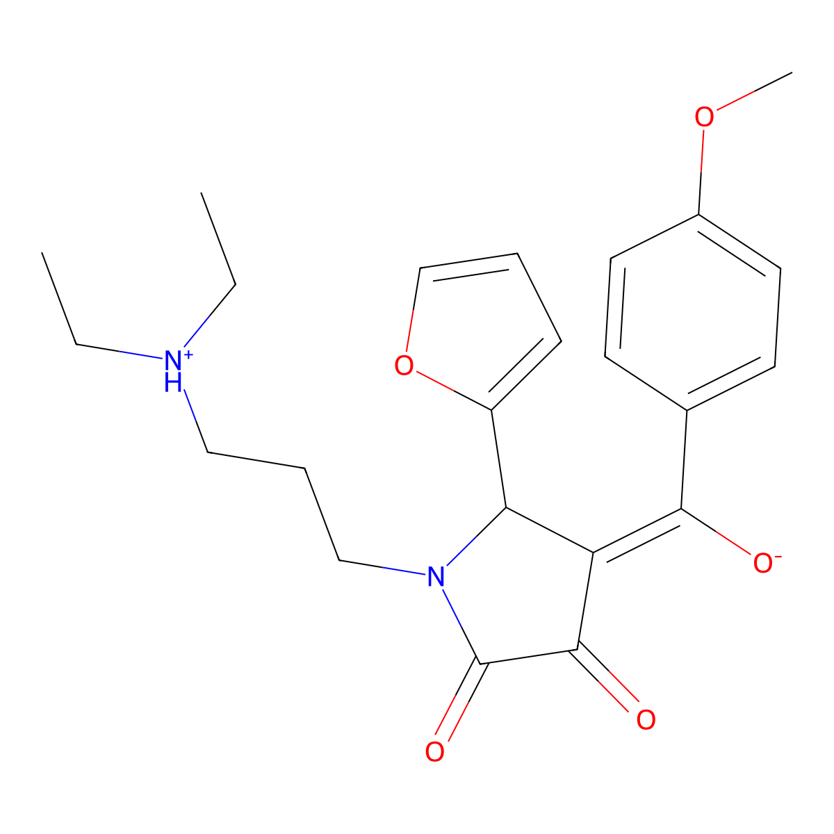 1-[3-(diethylamino)propyl]-5-(furan-2-yl)-3-hydroxy-4-(4-methoxybenzoyl)-2,5-dihydro-1H-pyrrol-2-one molecular structure, CAS 615275-42-8