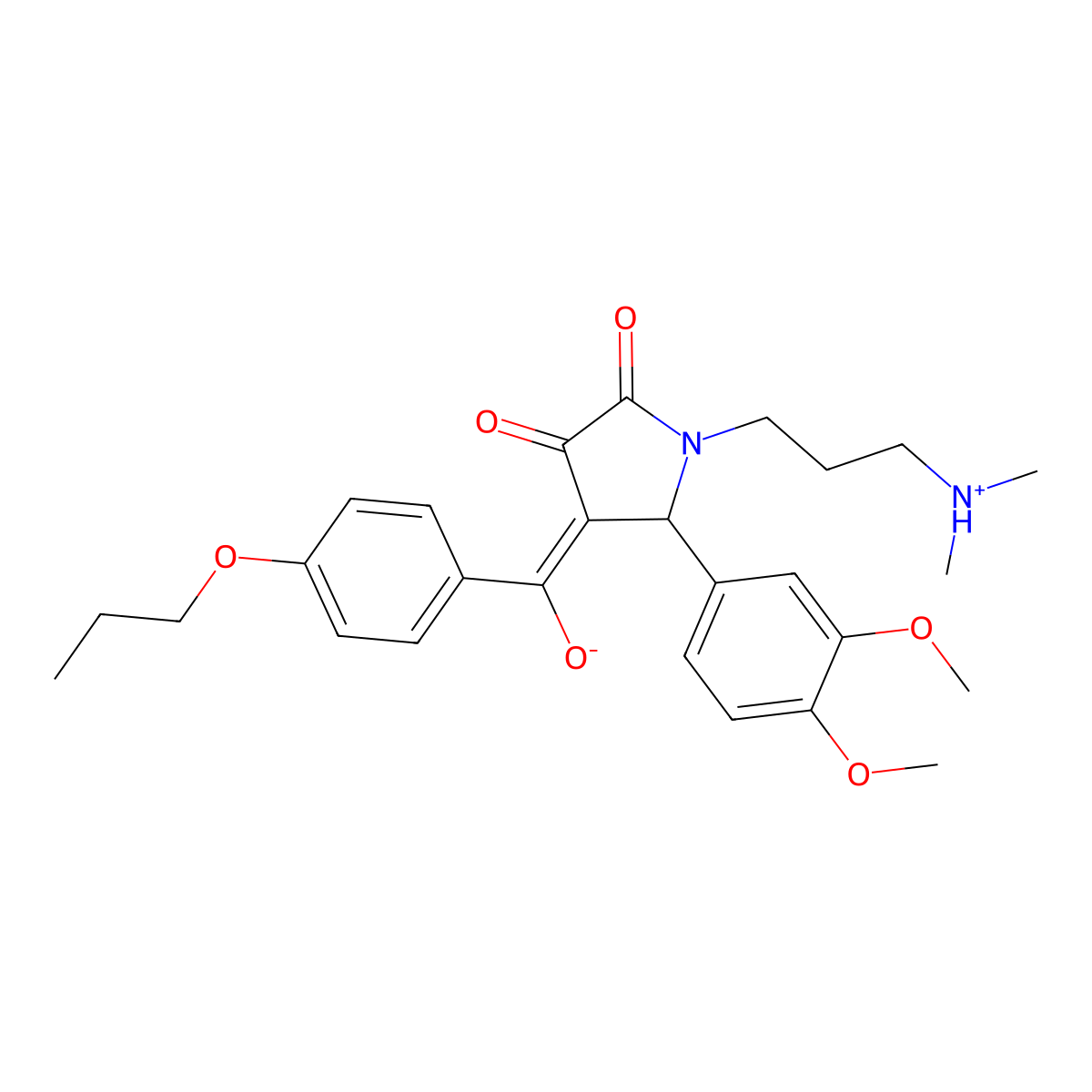 5-(3,4-dimethoxyphenyl)-1-[3-(dimethylamino)propyl]-3-hydroxy-4-(4-propoxybenzoyl)-2,5-dihydro-1H-pyrrol-2-one molecular structure, CAS 615275-87-1