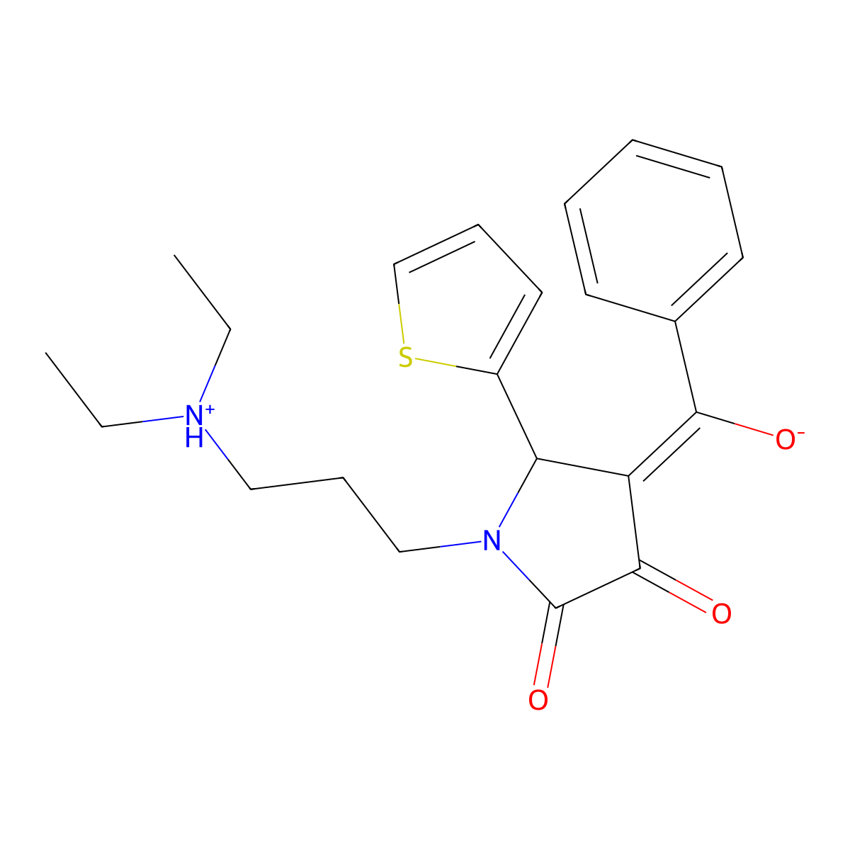 4-benzoyl-1-[3-(diethylamino)propyl]-3-hydroxy-5-(thiophen-2-yl)-2,5-dihydro-1H-pyrrol-2-one molecular structure, CAS 615276-64-7