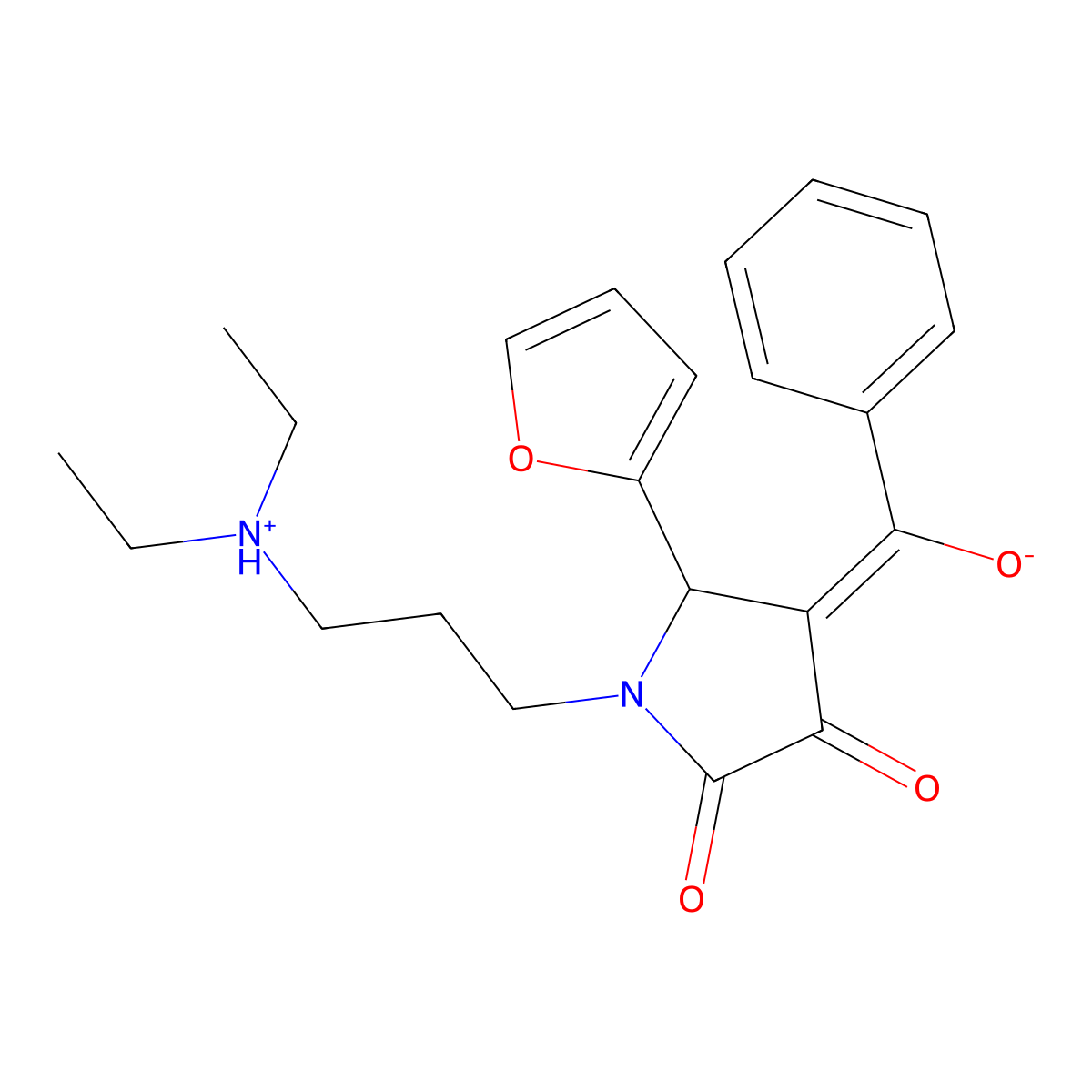 4-benzoyl-1-[3-(diethylamino)propyl]-5-(furan-2-yl)-3-hydroxy-2,5-dihydro-1H-pyrrol-2-one molecular structure, CAS 615276-65-8