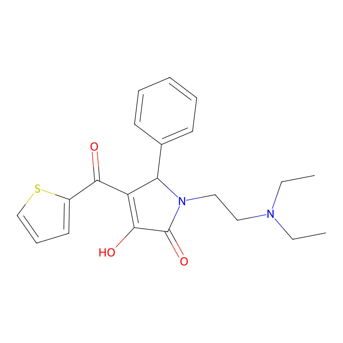 1-[2-(Diethylamino)ethyl]-3-hydroxy-5-phenyl-4-(2-thienylcarbonyl)-3-pyrrolin-2-one molecular structure, CAS 615276-88-5