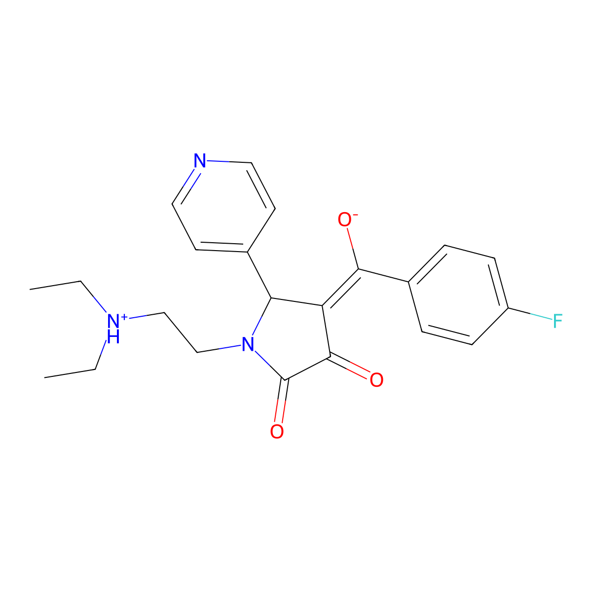 1-[2-(diethylamino)ethyl]-4-(4-fluorobenzoyl)-3-hydroxy-5-(pyridin-4-yl)-2,5-dihydro-1H-pyrrol-2-one molecular structure, CAS 615277-47-9
