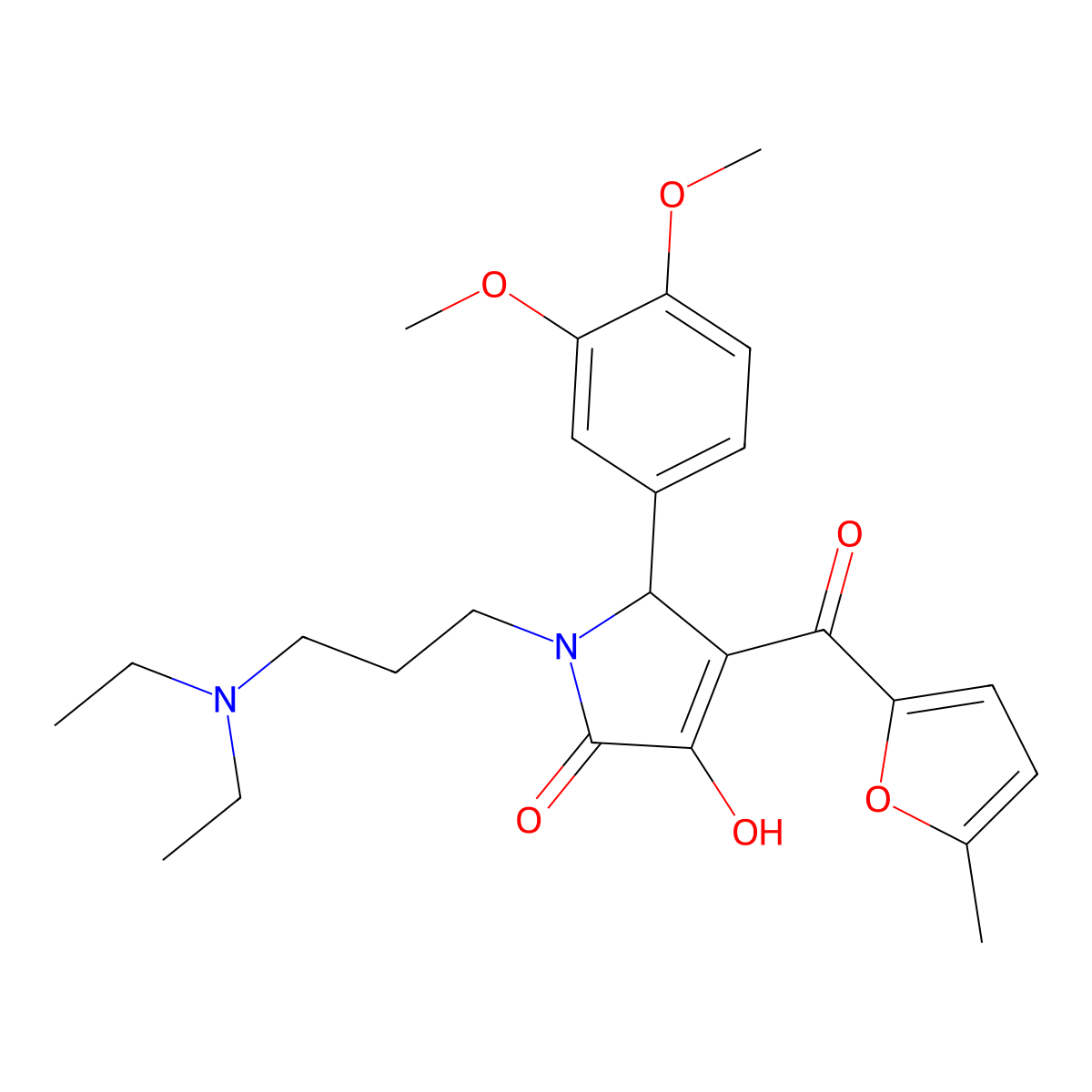 1-[3-(Diethylamino)propyl]-5-(3,4-dimethoxyphenyl)-3-hydroxy-4-[(5-methyl(2-fu ryl))carbonyl]-3-pyrrolin-2-one molecular structure, CAS 615277-60-6