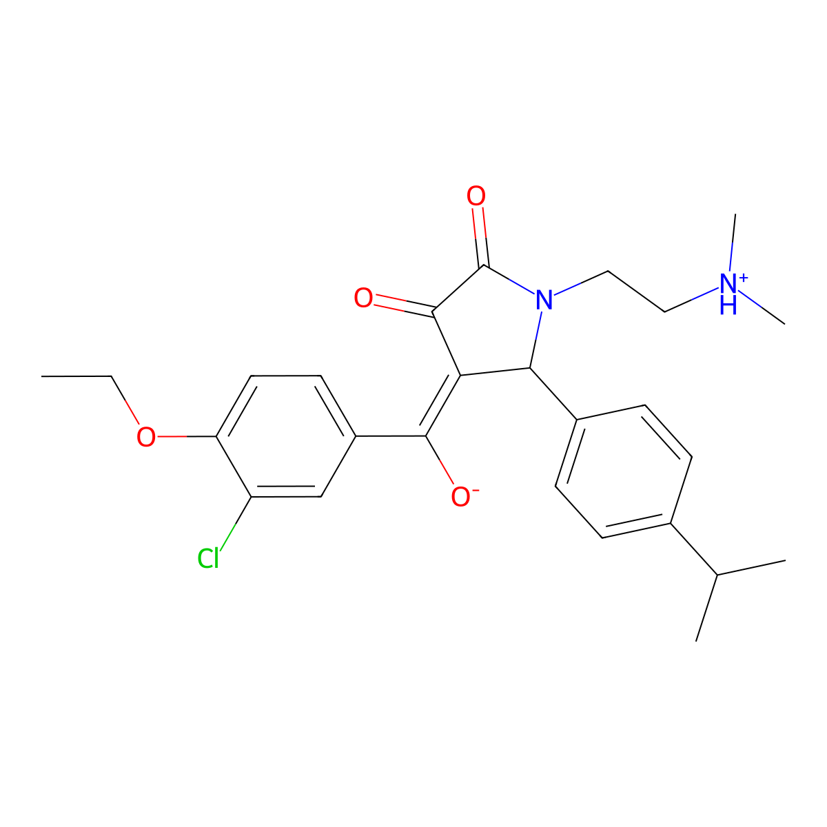 4-(3-chloro-4-ethoxybenzoyl)-1-[2-(dimethylamino)ethyl]-3-hydroxy-5-[4-(propan-2-yl)phenyl]-2,5-dihydro-1H-pyrrol-2-one molecular structure, CAS 615278-67-6