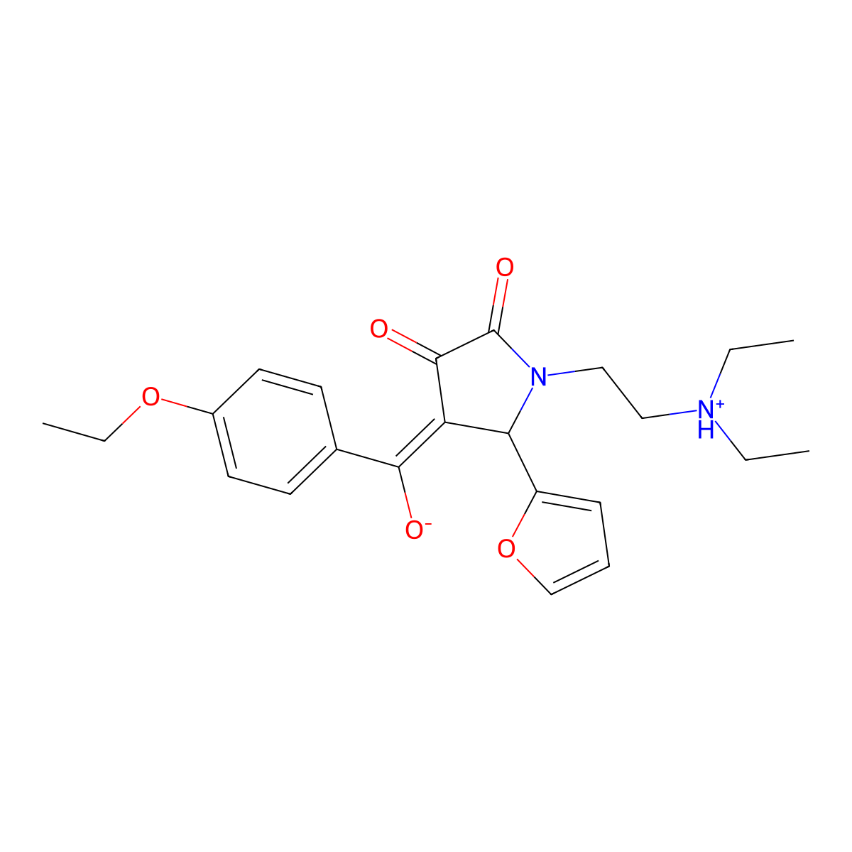 1-[2-(diethylamino)ethyl]-4-(4-ethoxybenzoyl)-5-(furan-2-yl)-3-hydroxy-2,5-dihydro-1H-pyrrol-2-one molecular structure, CAS 615278-98-3