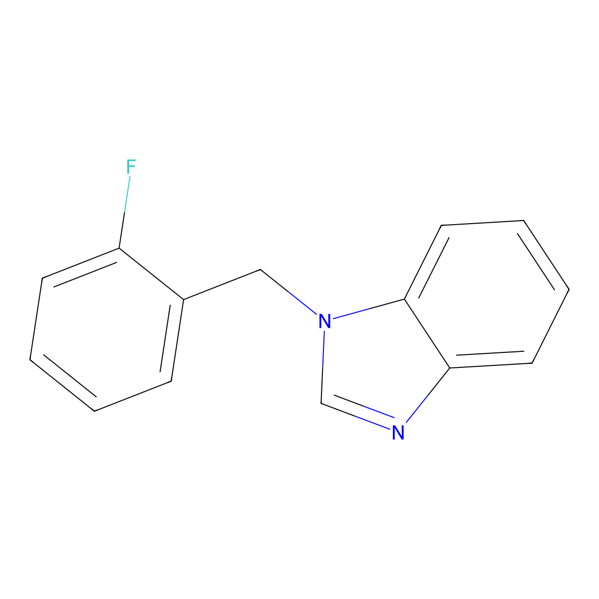 1-[(2-Fluorophenyl)methyl]benzimidazole molecular structure, CAS 615279-08-8