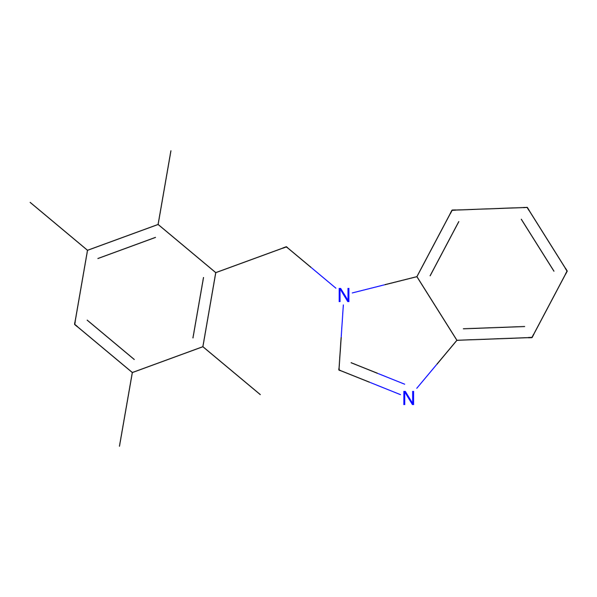 1-(2,3,5,6-tetramethylbenzyl)-1H-benzimidazole molecular structure, CAS 615279-12-4