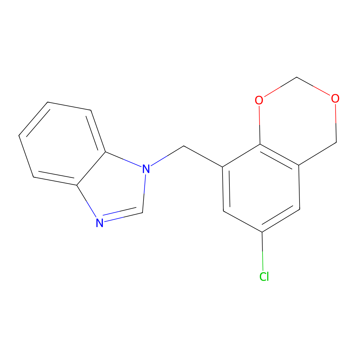 1-[(6-chloro-4H-1,3-benzodioxin-8-yl)methyl]benzimidazole molecular structure, CAS 615279-15-7