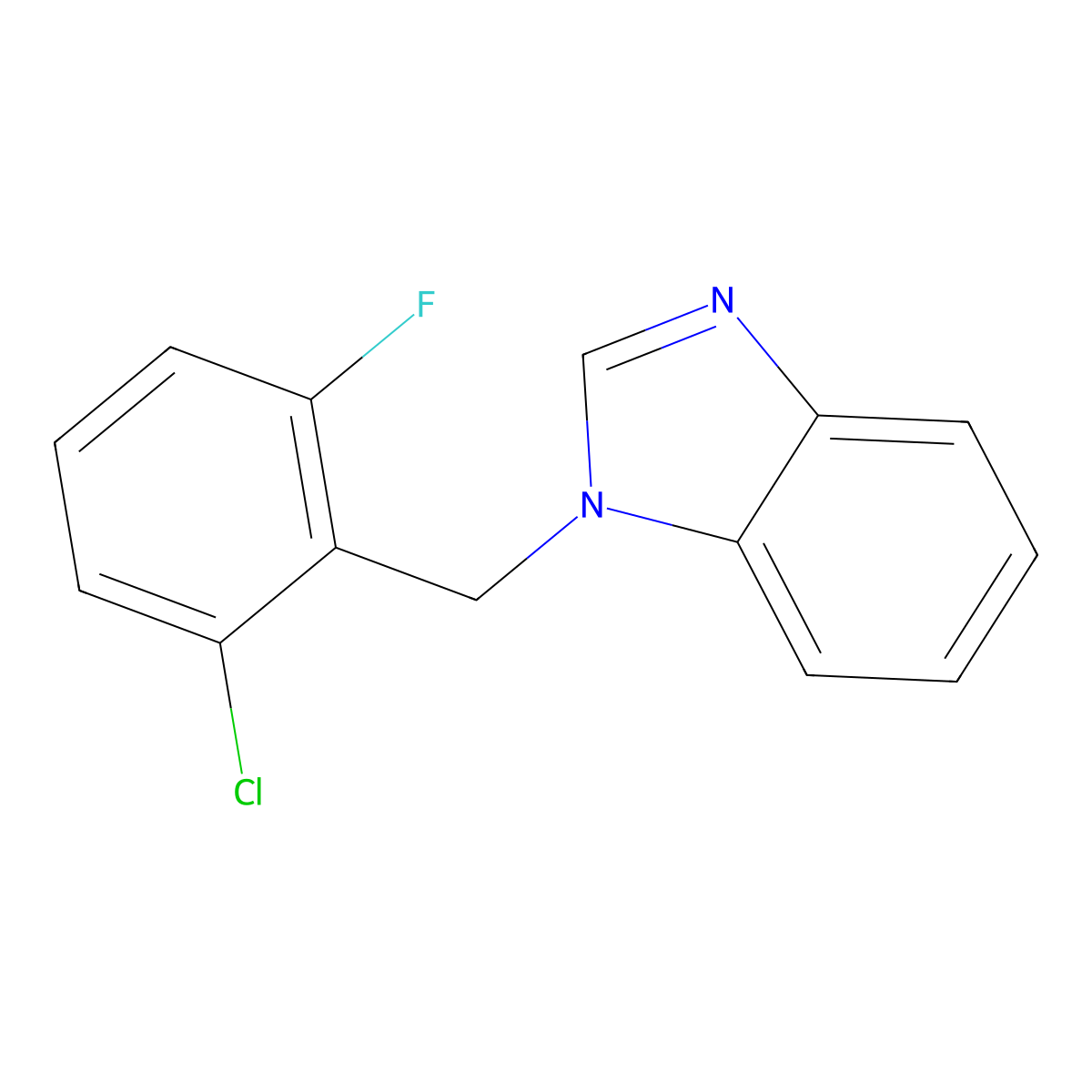 1-[(2-Chloro-6-fluorophenyl)methyl]benzimidazole molecular structure, CAS 615279-22-6