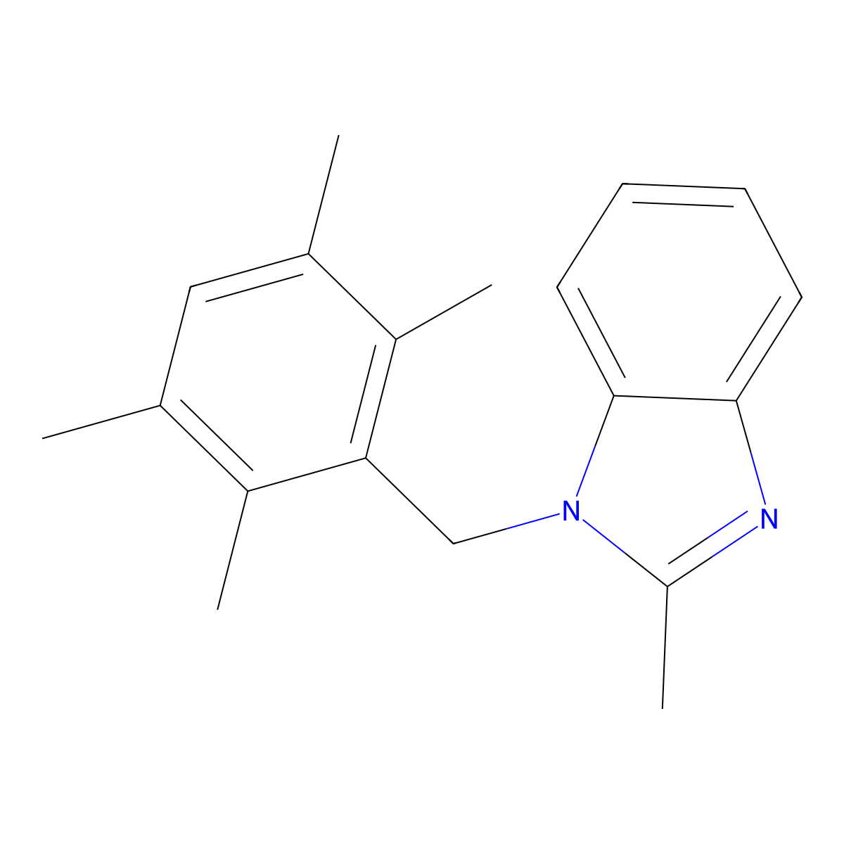 2-Methyl-1-[(2,3,5,6-tetramethylphenyl)methyl]benzimidazole molecular structure, CAS 615279-26-0