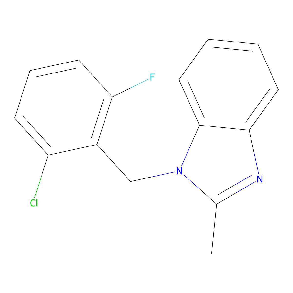 1-[(2-chloro-6-fluorophenyl)methyl]-2-methyl-1H-1,3-benzodiazole molecular structure, CAS 615279-30-6