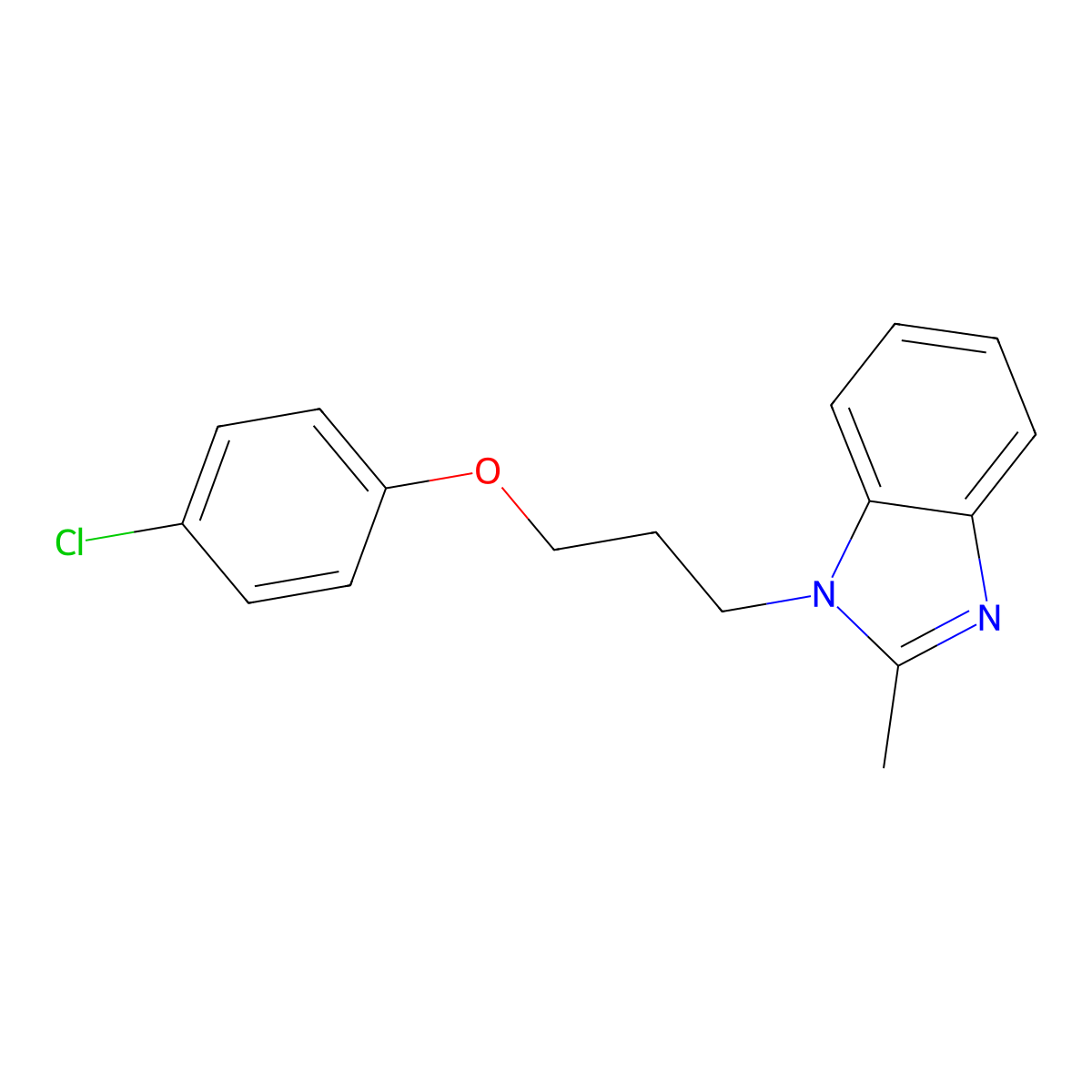 1-[3-(4-Chlorophenoxy)propyl]-2-methylbenzimidazole molecular structure, CAS 615279-33-9