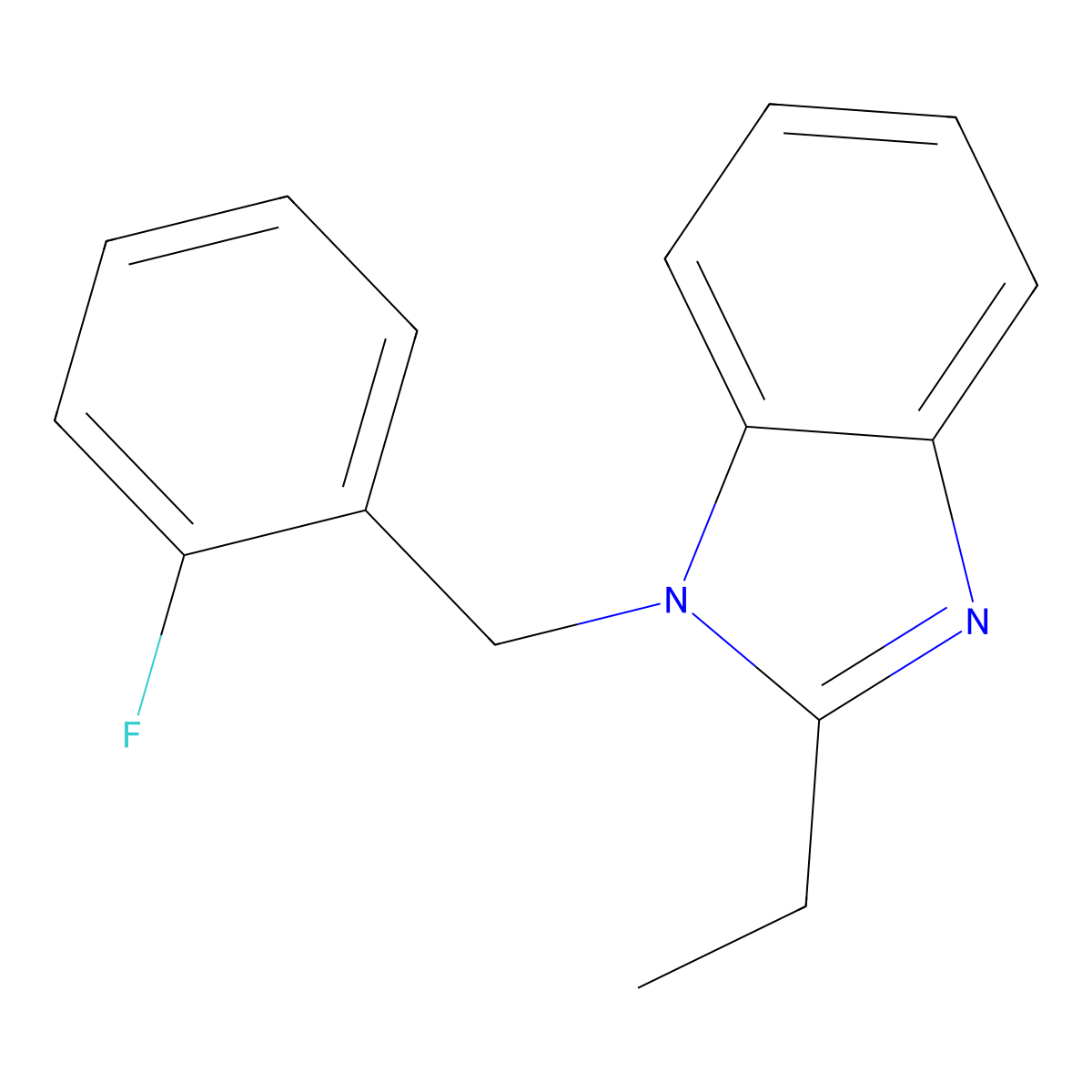 2-Ethyl-1-[(2-fluorophenyl)methyl]benzimidazole molecular structure, CAS 615279-39-5