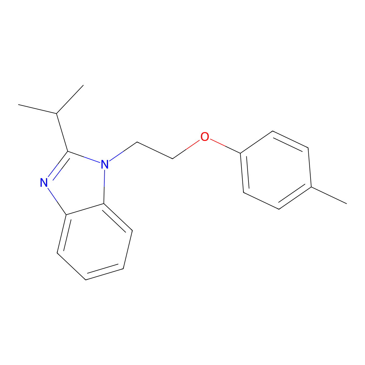 1-[2-(4-methylphenoxy)ethyl]-2-(propan-2-yl)-1H-1,3-benzodiazole molecular structure, CAS 615279-49-7