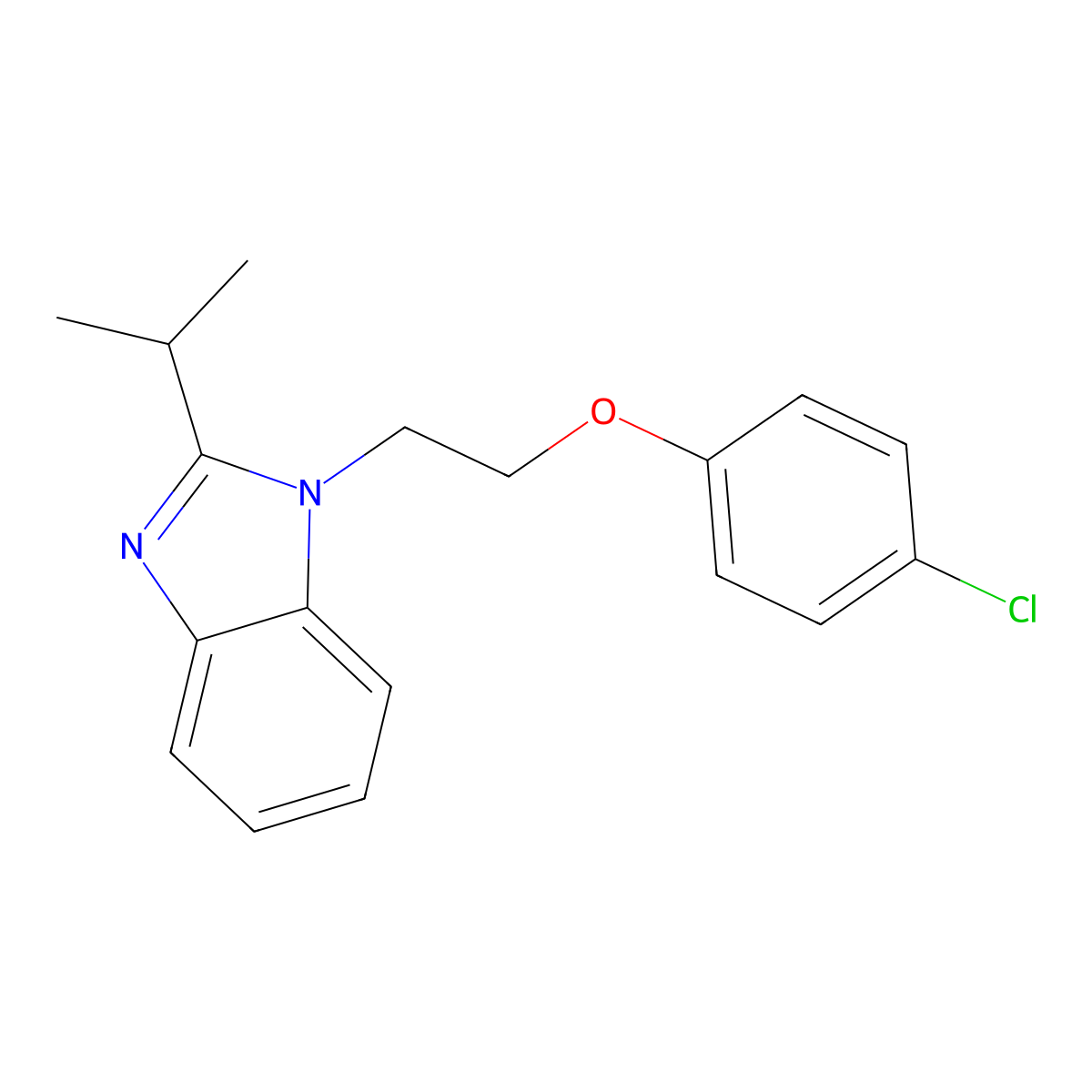 1-[2-(4-Chlorophenoxy)ethyl]-2-propan-2-ylbenzimidazole molecular structure, CAS 615279-51-1