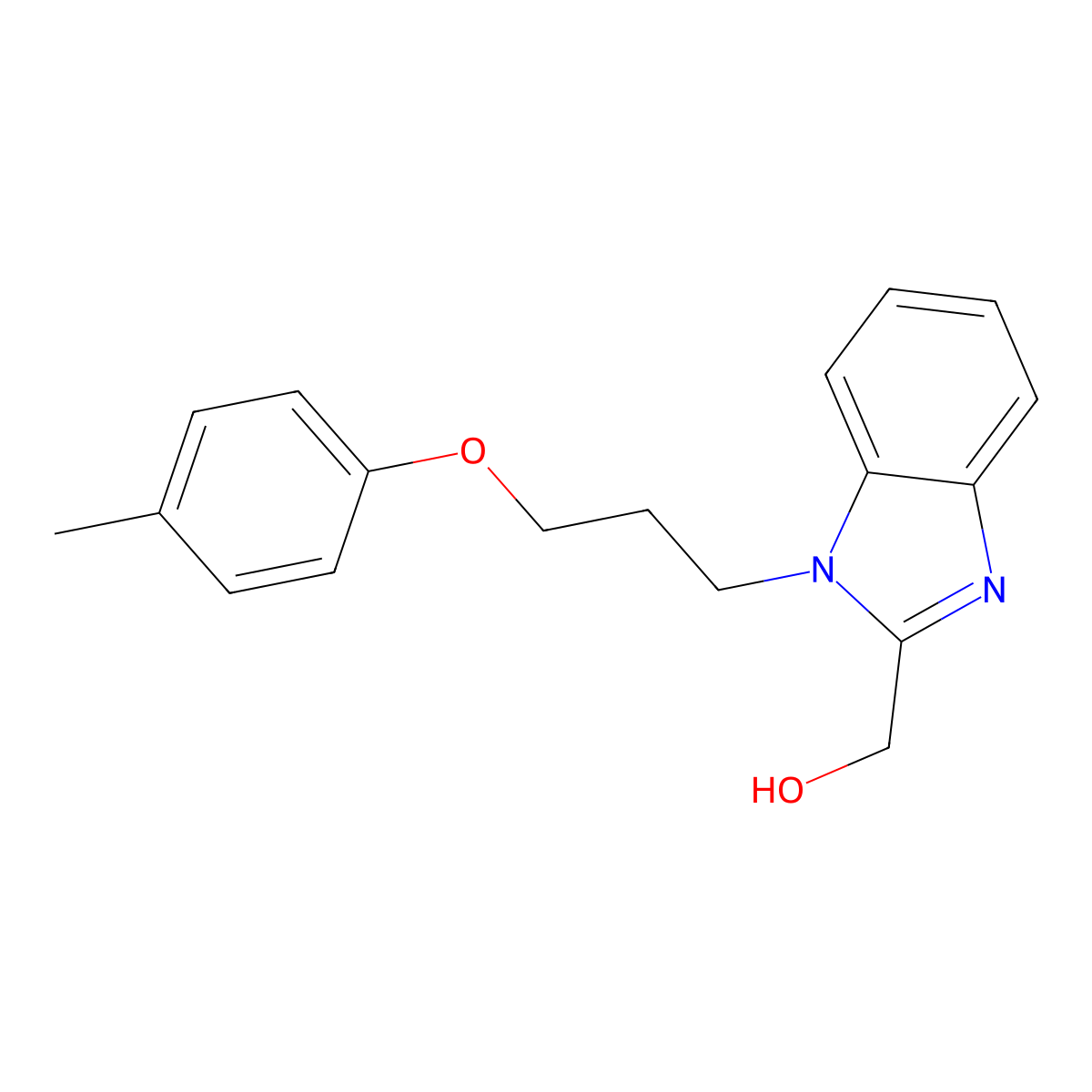 [1-[3-(4-Methylphenoxy)propyl]-2-benzimidazolyl]methanol molecular structure, CAS 615279-85-1