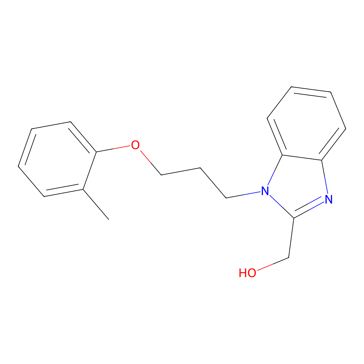 [1-[3-(2-Methylphenoxy)propyl]benzimidazol-2-yl]methanol molecular structure, CAS 615279-86-2