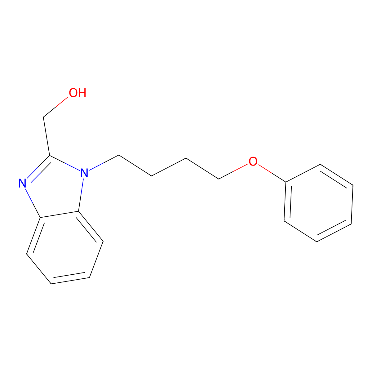 [1-(4-phenoxybutyl)-1H-benzimidazol-2-yl]methanol molecular structure, CAS 615279-87-3