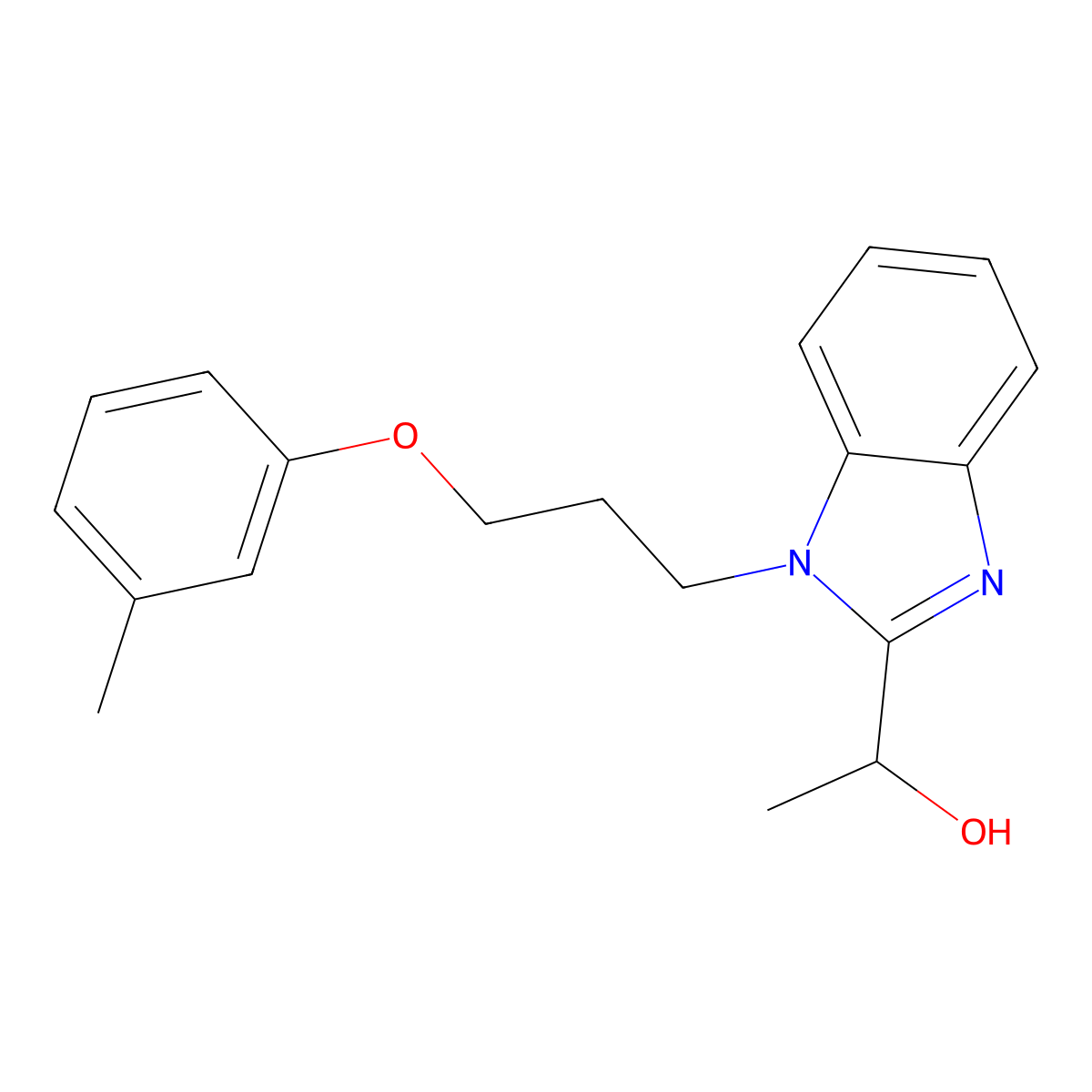 1-[1-[3-(3-Methylphenoxy)propyl]benzimidazol-2-yl]ethanol molecular structure, CAS 615279-93-1
