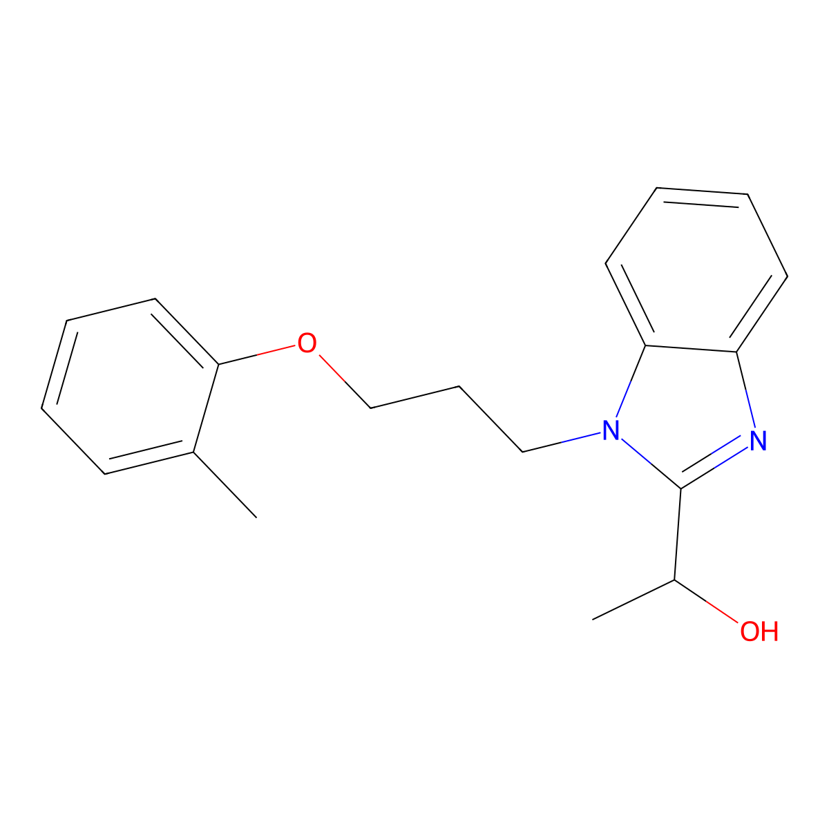 1-[1-[3-(2-Methylphenoxy)propyl]benzimidazol-2-yl]ethanol molecular structure, CAS 615279-94-2