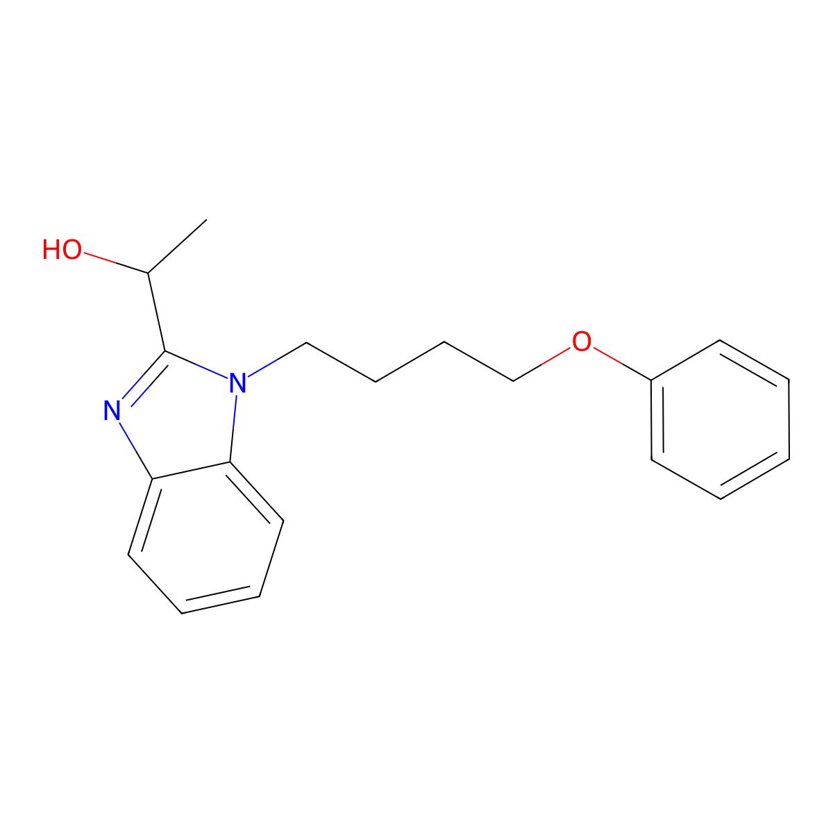 1-[1-(4-Phenoxybutyl)benzimidazol-2-yl]ethanol molecular structure, CAS 615279-95-3
