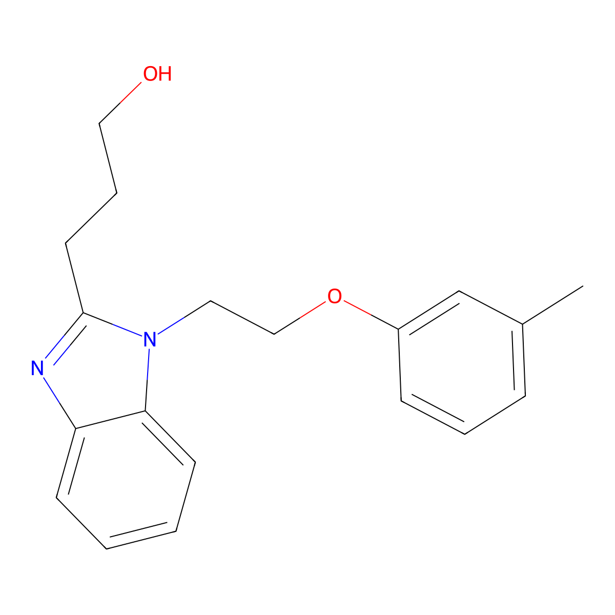 3-[1-(2-m-Tolyloxy-ethyl)-1H-benzoimidazol-2-yl]-propan-1-ol molecular structure, CAS 615280-00-7