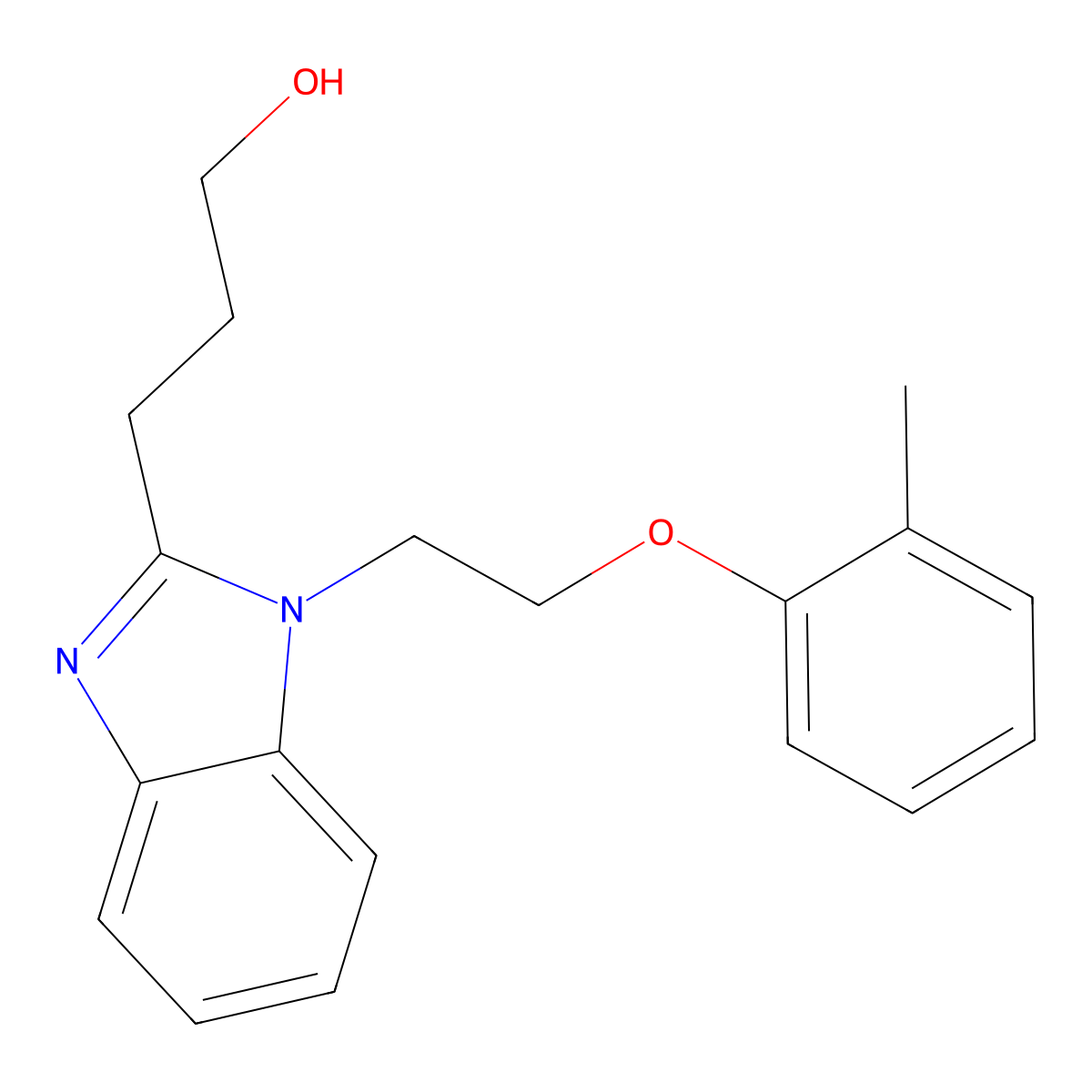 3-[1-[2-(2-Methylphenoxy)ethyl]benzimidazol-2-yl]propan-1-ol molecular structure, CAS 615280-01-8
