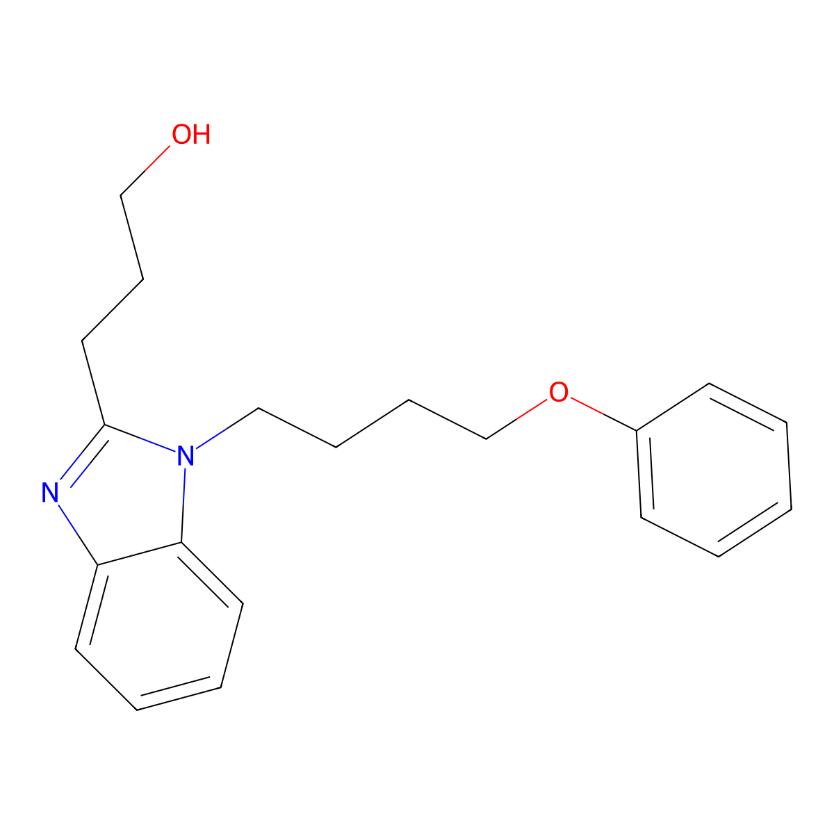 3-[1-(4-Phenoxybutyl)benzimidazol-2-yl]propan-1-ol molecular structure, CAS 615280-04-1