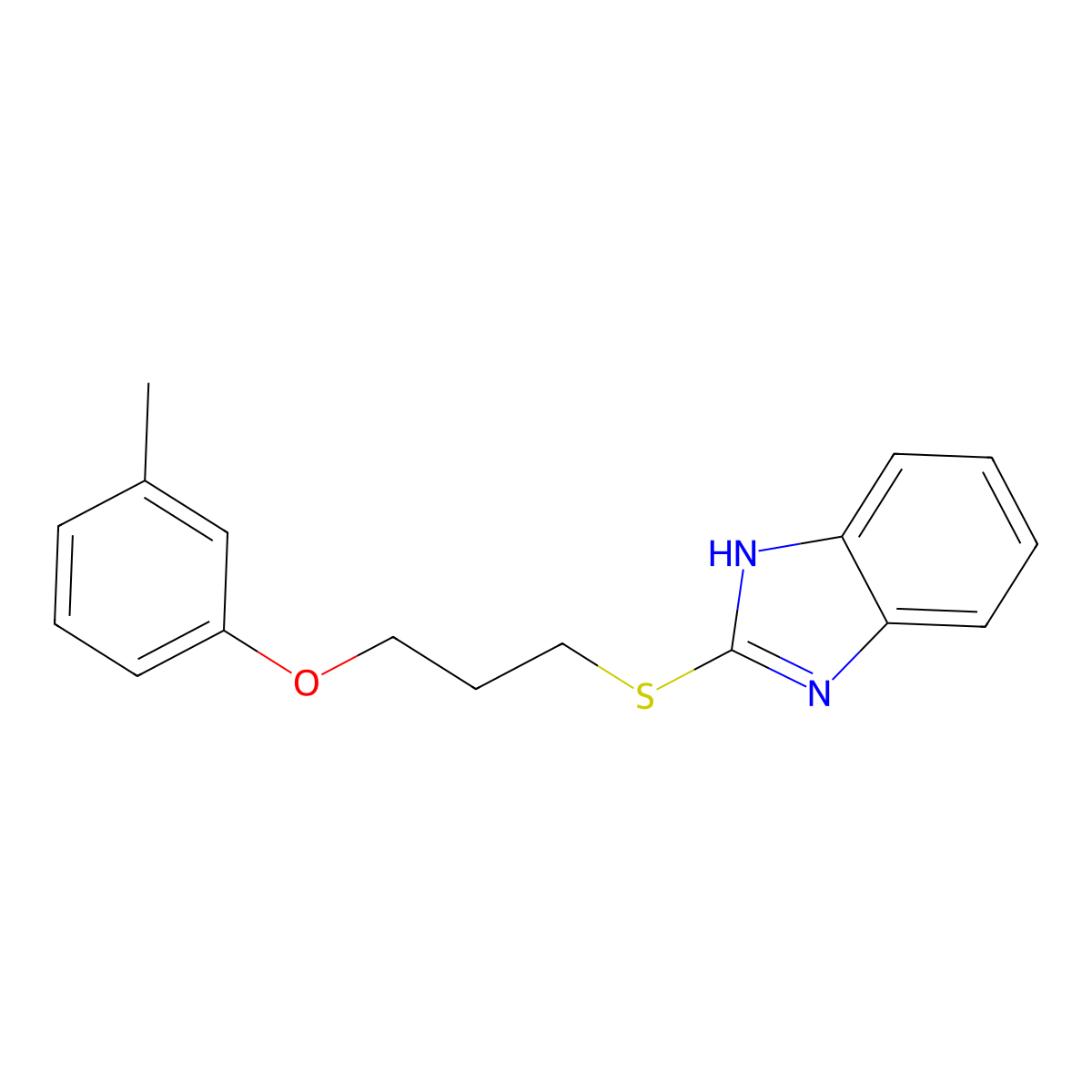 3-(1H-benzimidazol-2-ylsulfanyl)propyl 3-methylphenyl ether molecular structure, CAS 615280-08-5