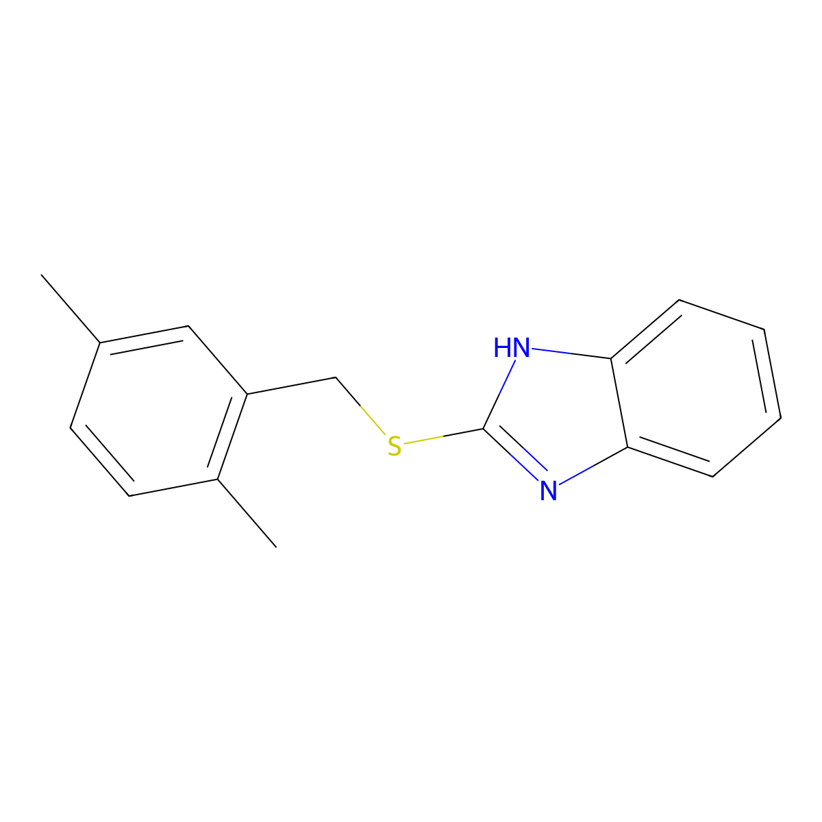 2-[(2,5-dimethylphenyl)methylsulfanyl]-1H-benzimidazole molecular structure, CAS 615280-11-0