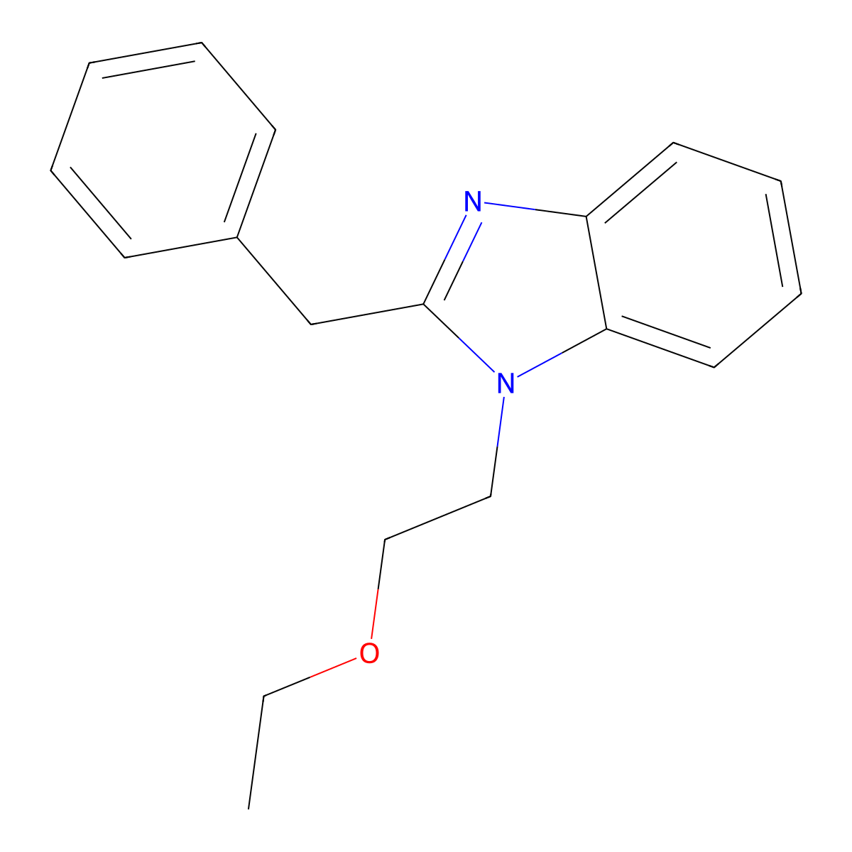 2-Benzyl-1-(2-ethoxyethyl)benzimidazole molecular structure, CAS 615280-22-3