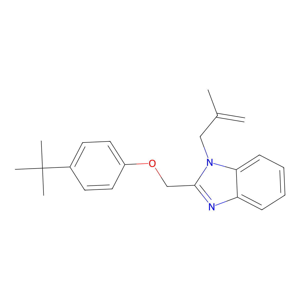 2-((4-(tert-butyl)phenoxy)methyl)-1-(2-methylallyl)-1H-benzo[d]imidazole molecular structure, CAS 615280-61-0