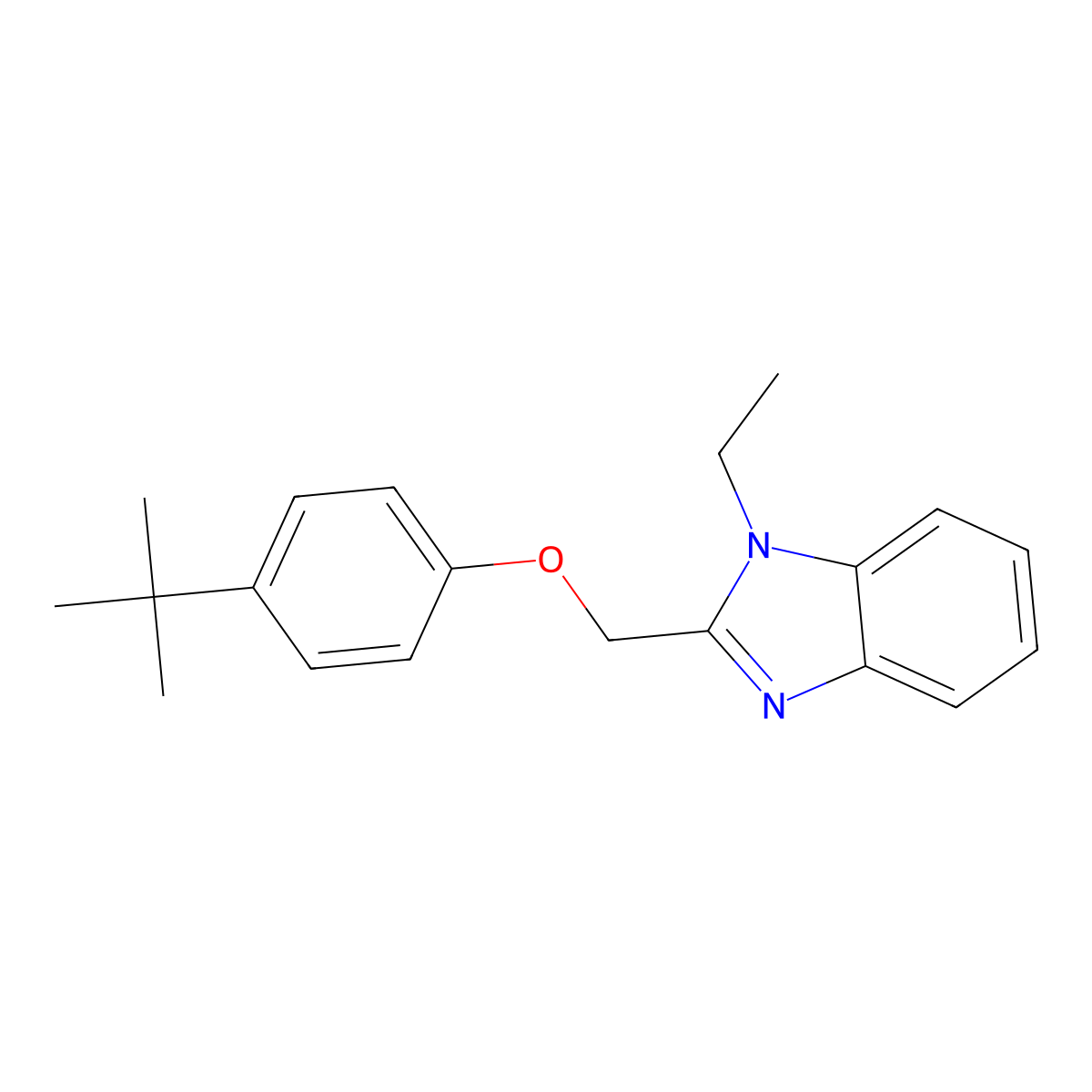 2-[(4-Tert-butylphenoxy)methyl]-1-ethylbenzimidazole molecular structure, CAS 615280-71-2