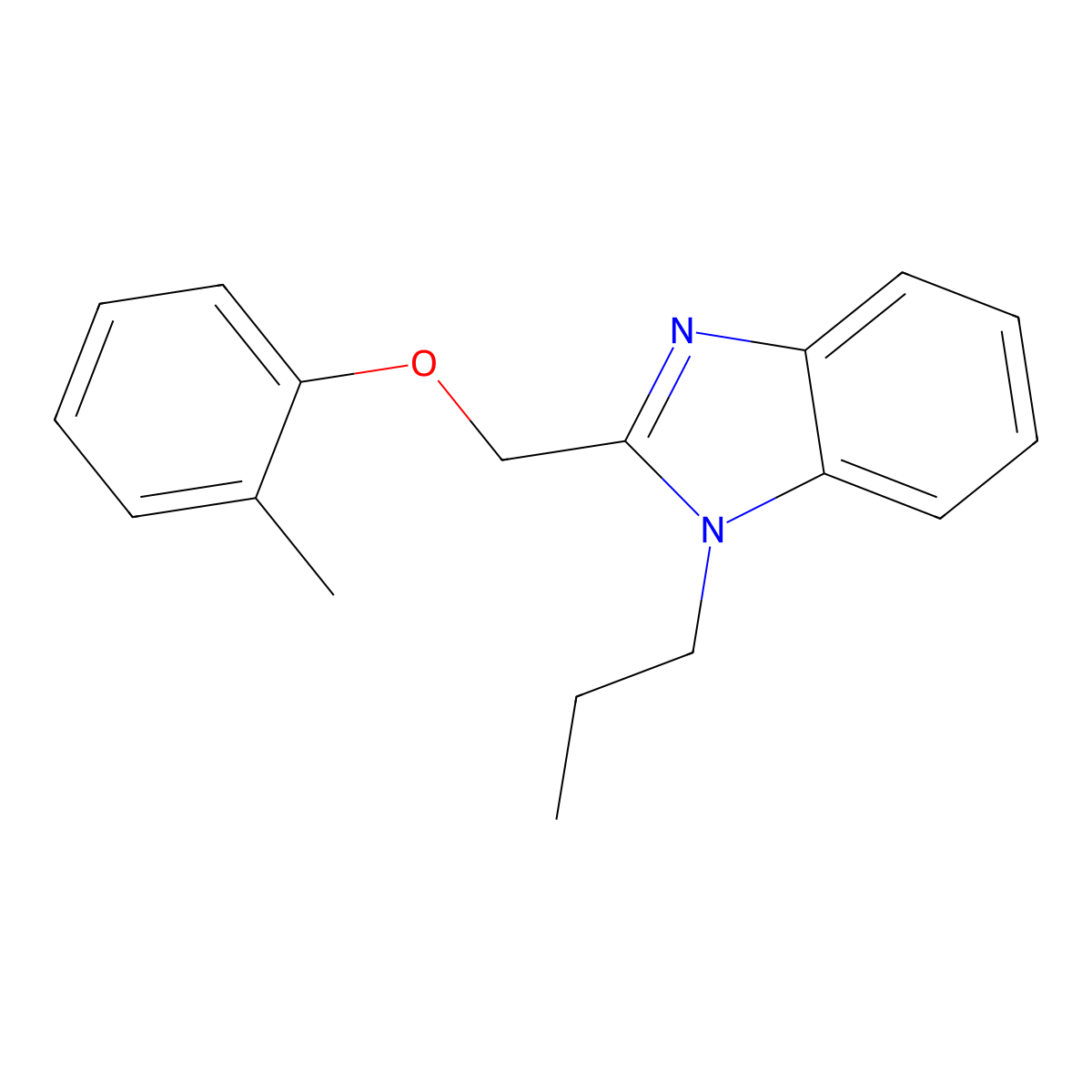 2-[(2-methylphenoxy)methyl]-1-propyl-1H-1,3-benzodiazole molecular structure, CAS 615281-36-2