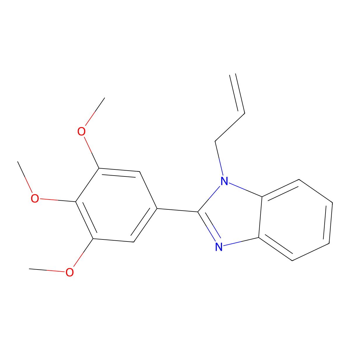 1-Prop-2-enyl-2-(3,4,5-trimethoxyphenyl)benzimidazole molecular structure, CAS 615281-66-8
