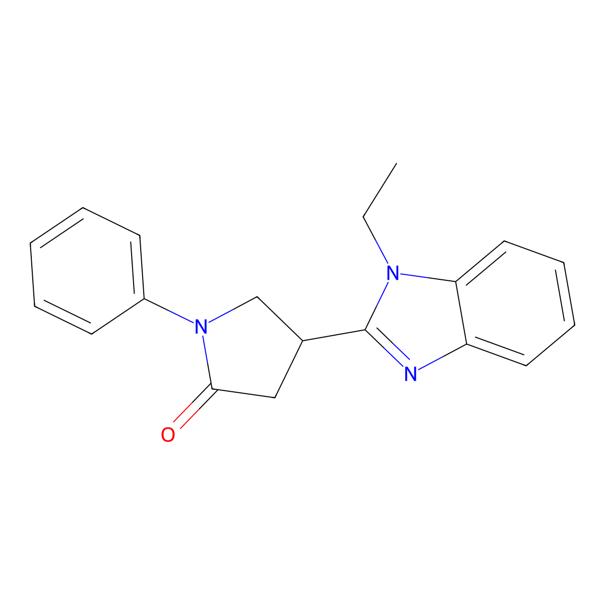 4-(1-Ethylbenzimidazol-2-yl)-1-phenylpyrrolidin-2-one molecular structure, CAS 615281-68-0