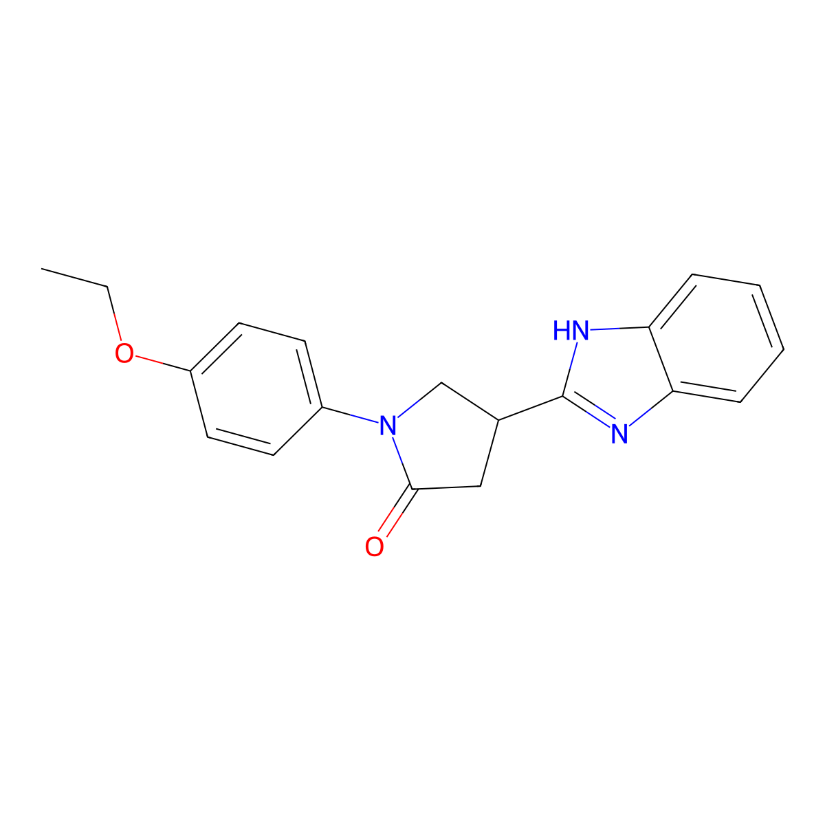 4-(1H-benzimidazol-2-yl)-1-(4-ethoxyphenyl)pyrrolidin-2-one molecular structure, CAS 615281-70-4