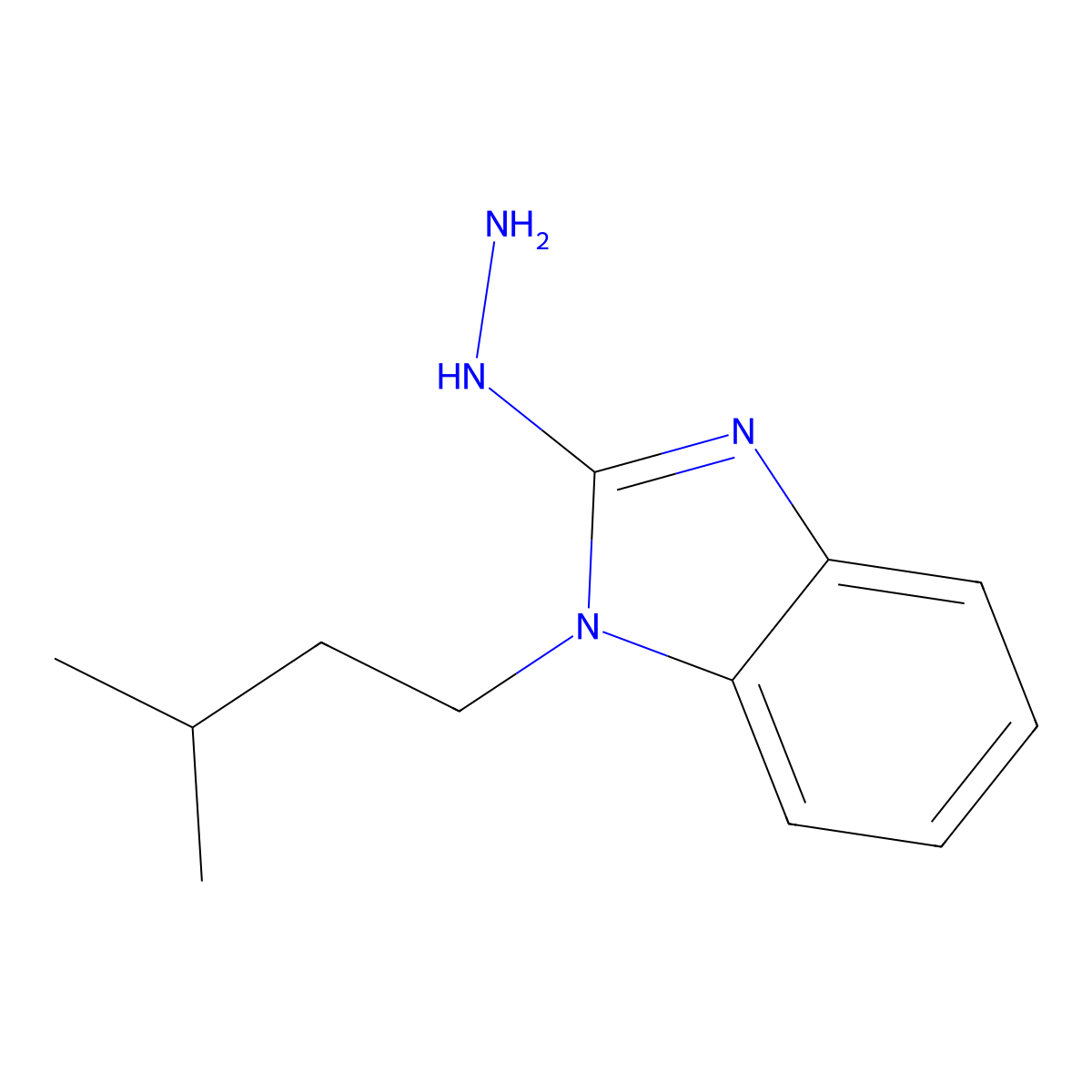 2-Hydrazinyl-1-isopentyl-1H-benzo[d]imidazole molecular structure, CAS 615281-73-7
