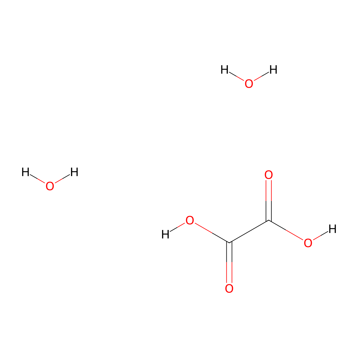 Oxalic acid dihydrate molecular structure, CAS 6153-56-6