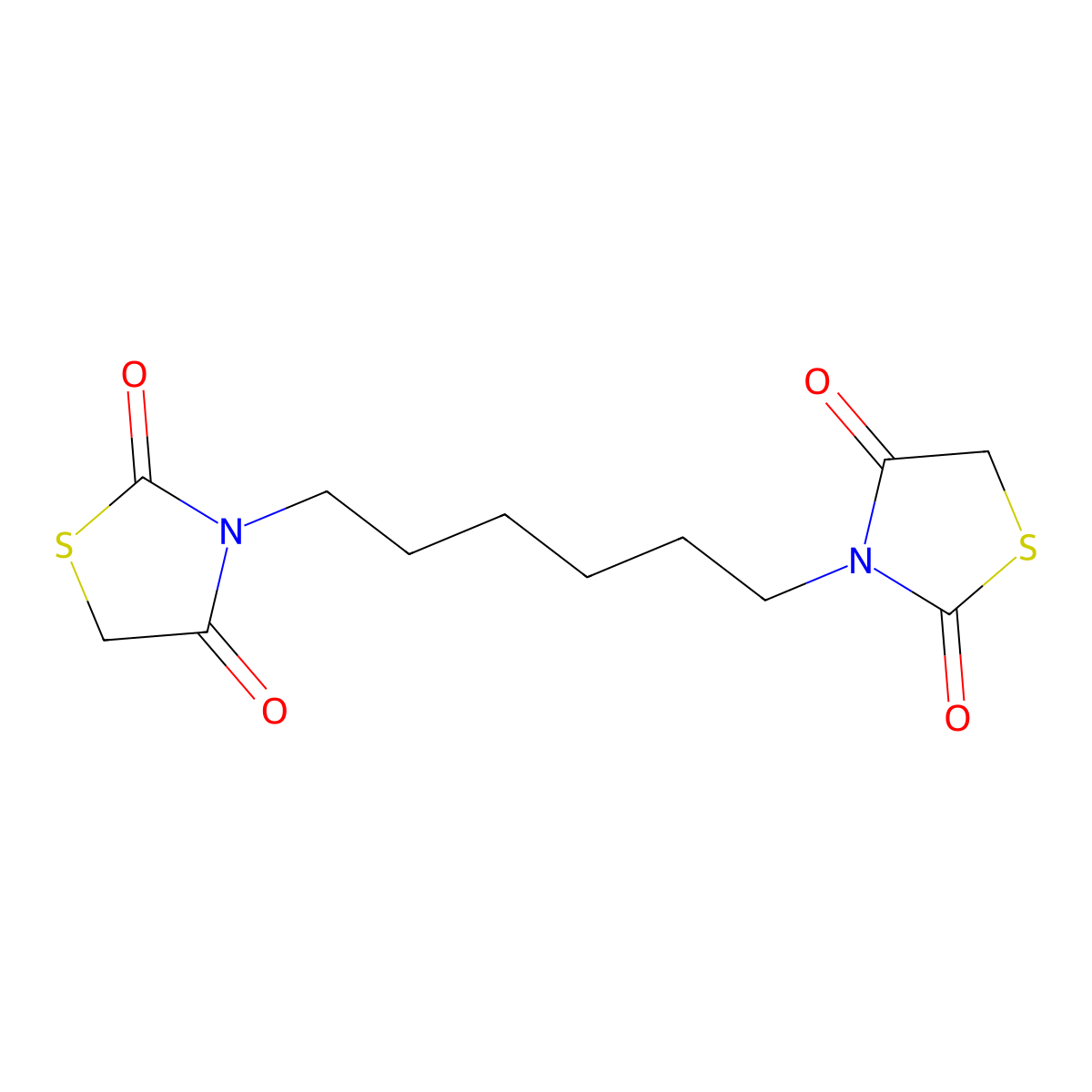 3-[6-(2,4-Dioxo-1,3-thiazolidin-3-yl)hexyl]-1,3-thiazolidine-2,4-dione molecular structure, CAS 61531-85-9