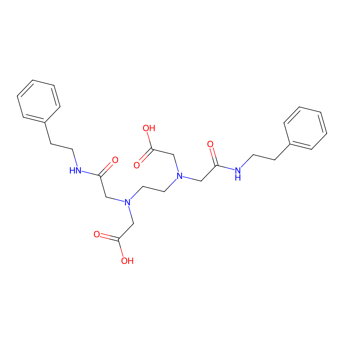 2-[2-[Carboxymethyl-[2-oxo-2-(2-phenylethylamino)ethyl]amino]ethyl-[2-oxo-2-(2-phenylethylamino)ethyl]amino]acetic acid molecular structure, CAS 61533-62-8