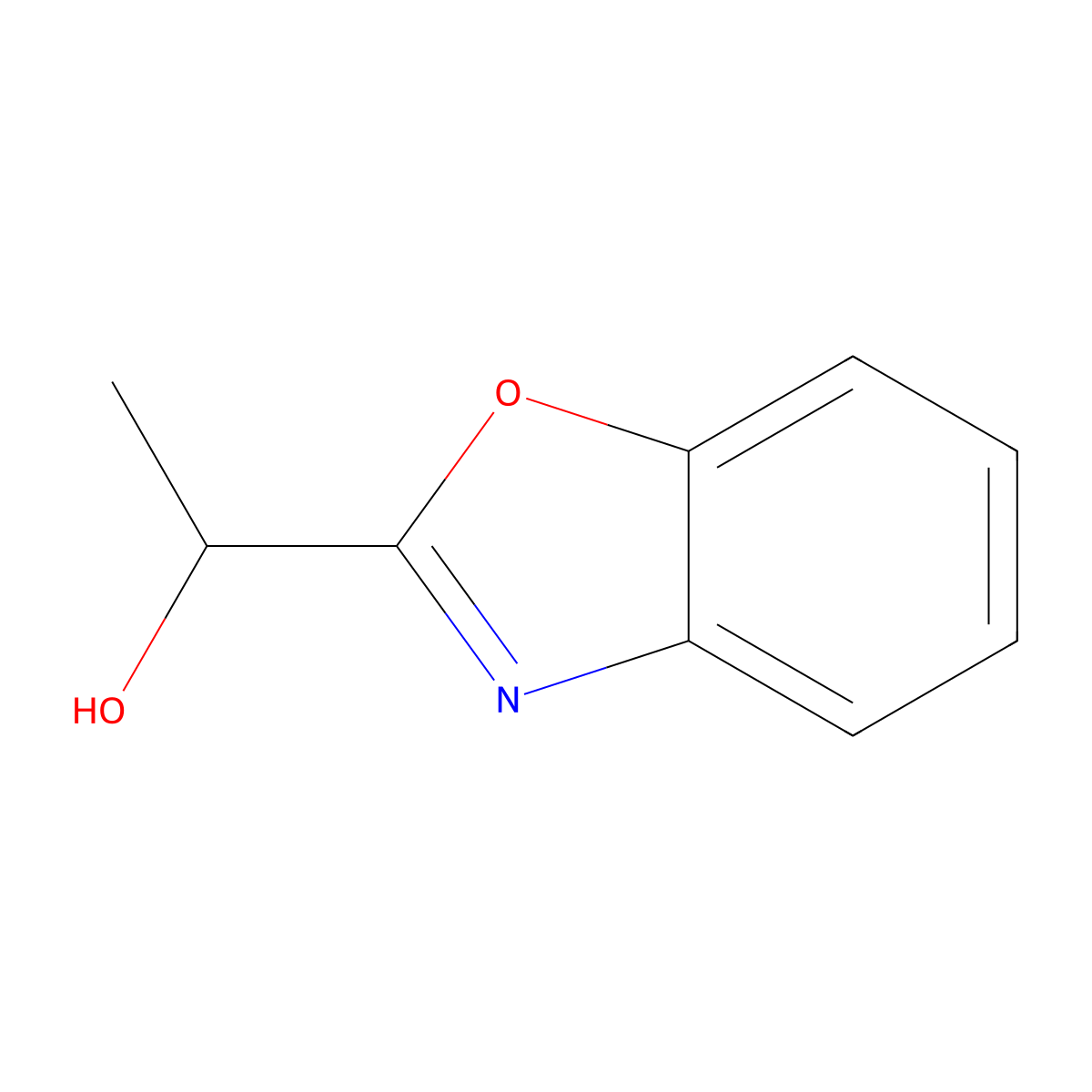 1-(1,3-Benzoxazol-2-yl)ethan-1-ol molecular structure, CAS 61533-67-3