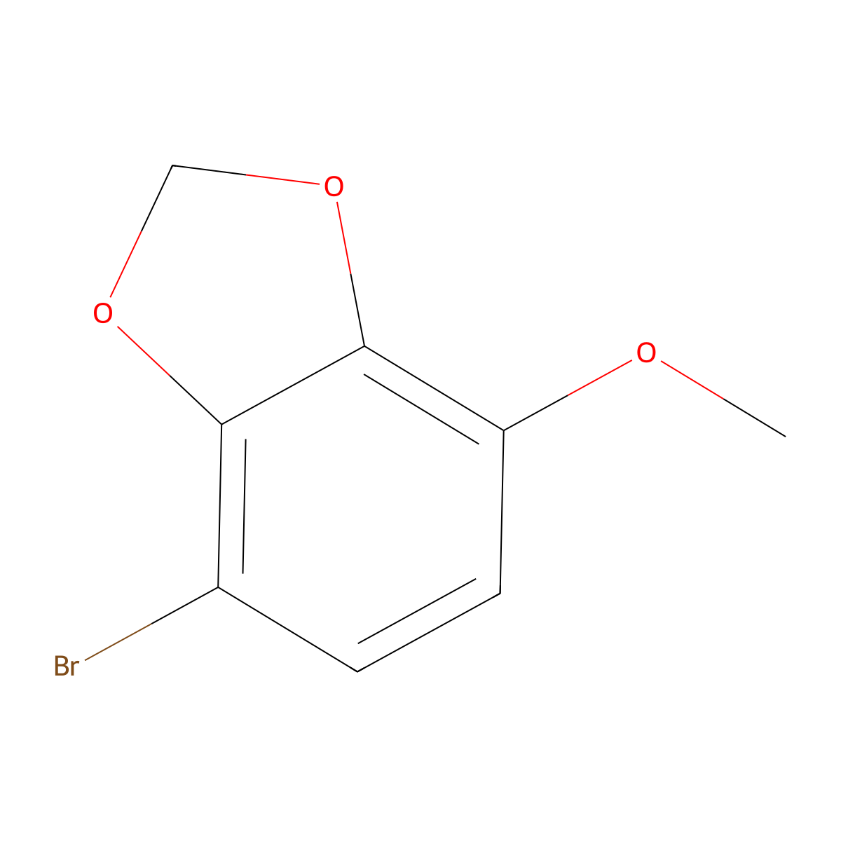 4-Bromo-7-methoxybenzo[d][1,3]dioxole molecular structure, CAS 61535-22-6
