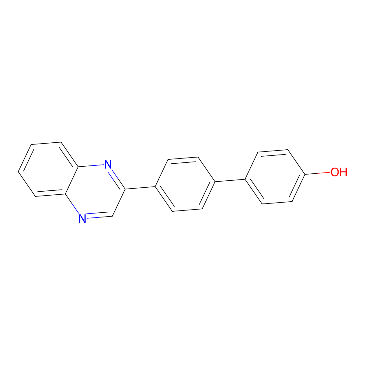 4'-(Quinoxalin-2-yl)-[1,1'-biphenyl]-4-ol molecular structure, CAS 61538-78-1