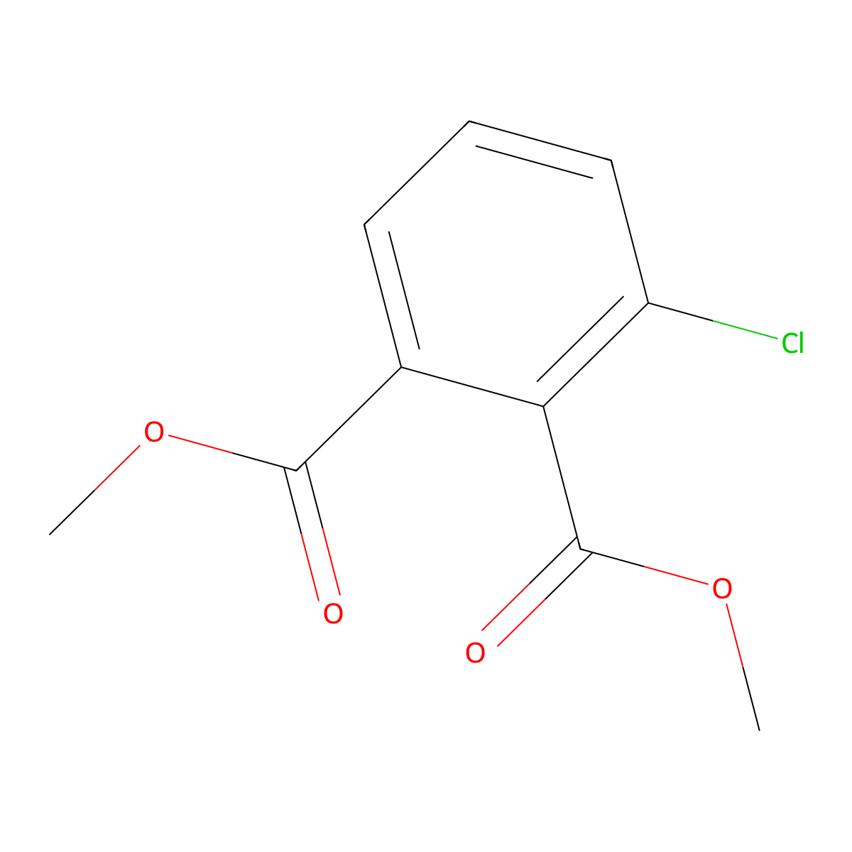 Dimethyl 3-chlorobenzene-1,2-dicarboxylate molecular structure, CAS 61539-35-3