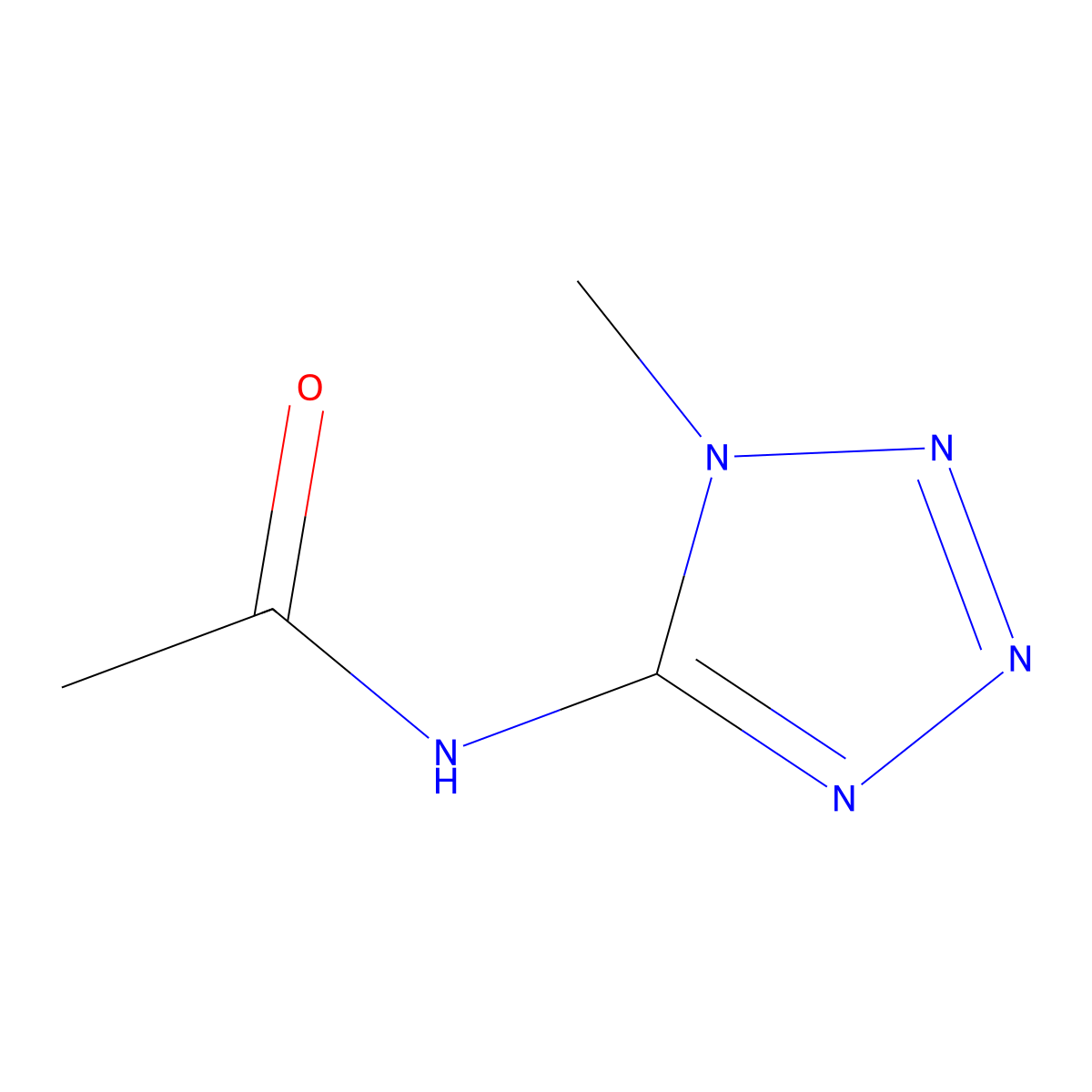 N-(1-methyl-1H-1,2,3,4-tetrazol-5-yl)acetamide molecular structure, CAS 6154-02-5