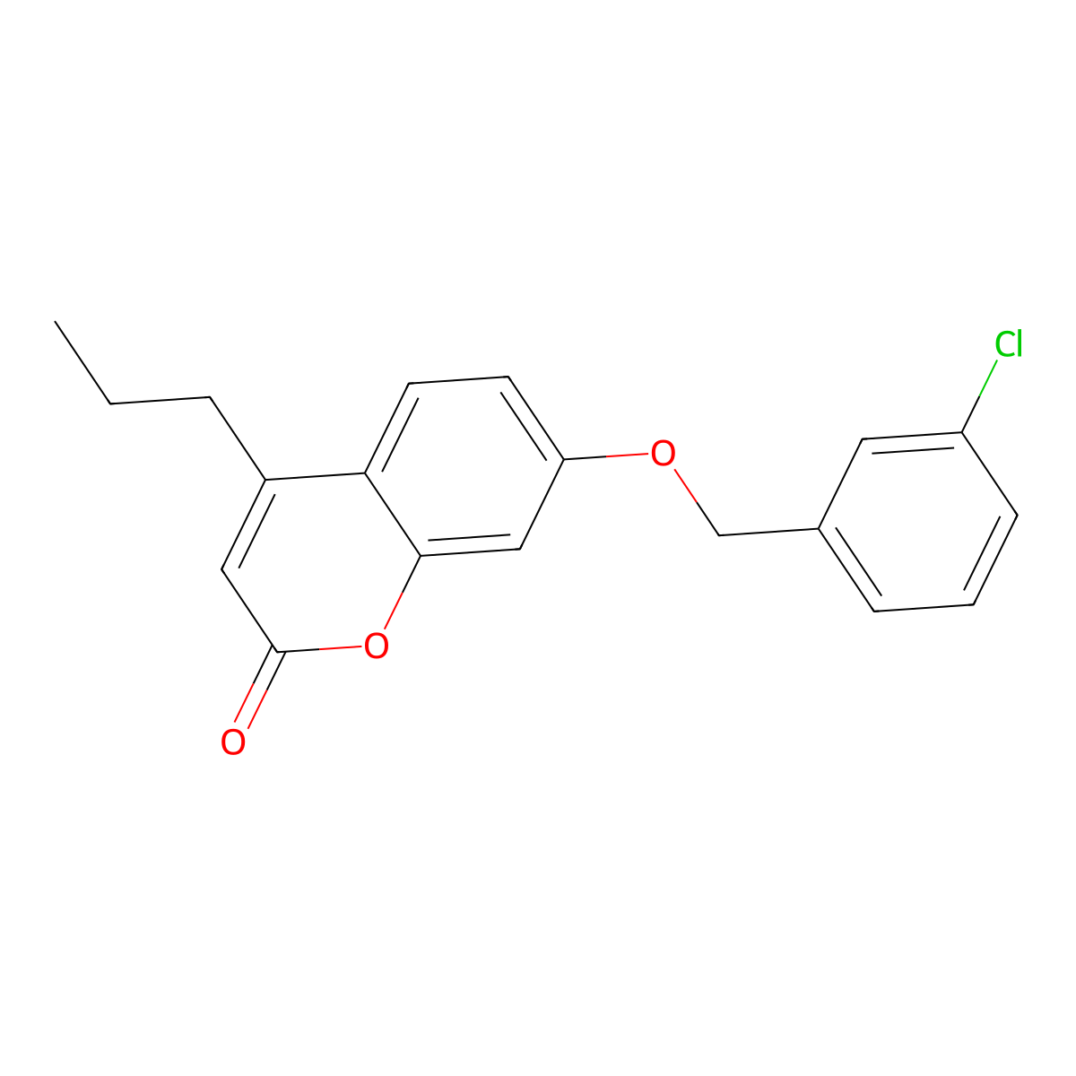 7-[(3-Chlorobenzyl)oxy]-4-propyl-2h-chromen-2-one molecular structure, CAS 6154-35-4